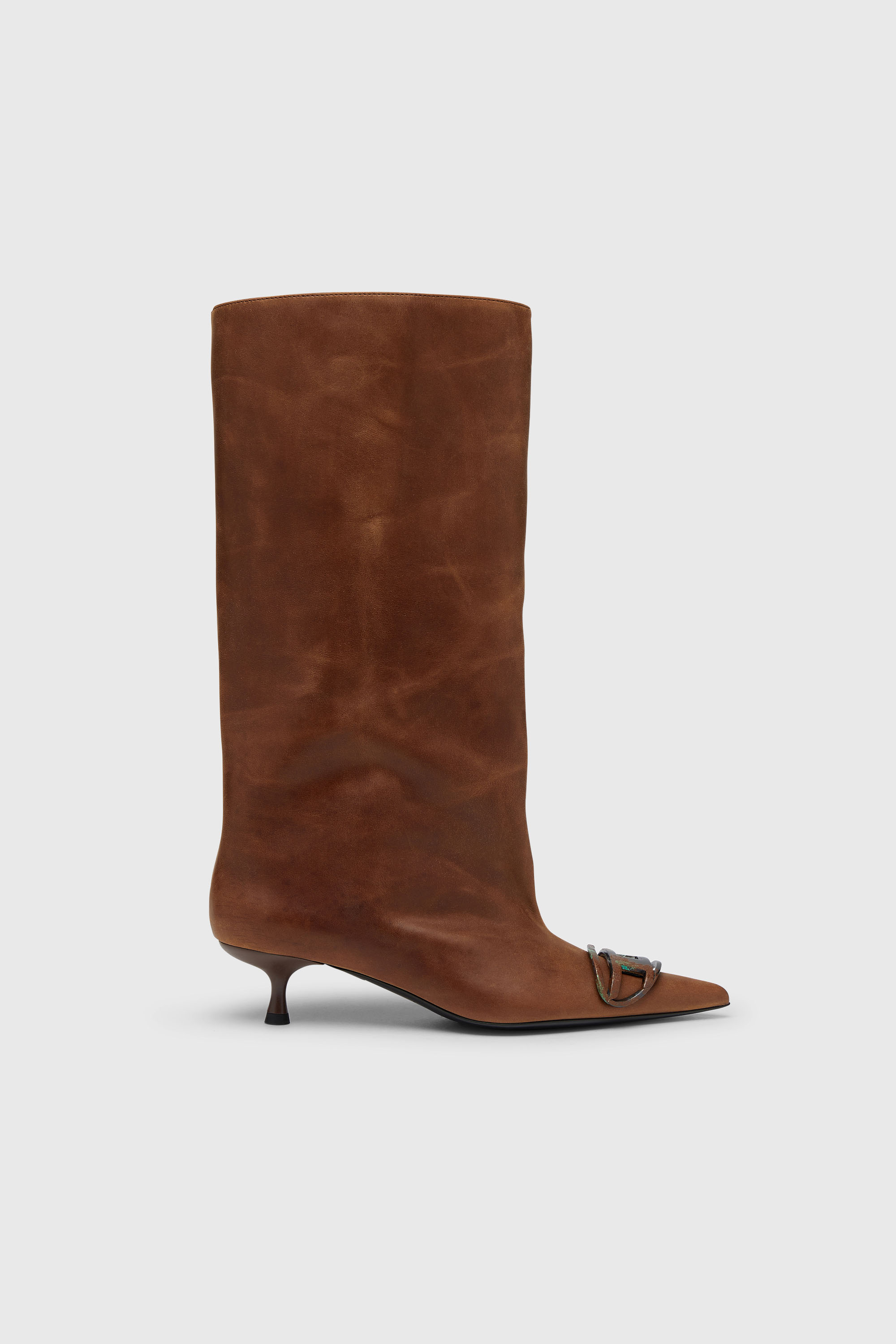 Diesel - D-VENUS 40 KB TUBE, Woman's D-Venus-Knee-high boots in oiled leather in Brown - 1