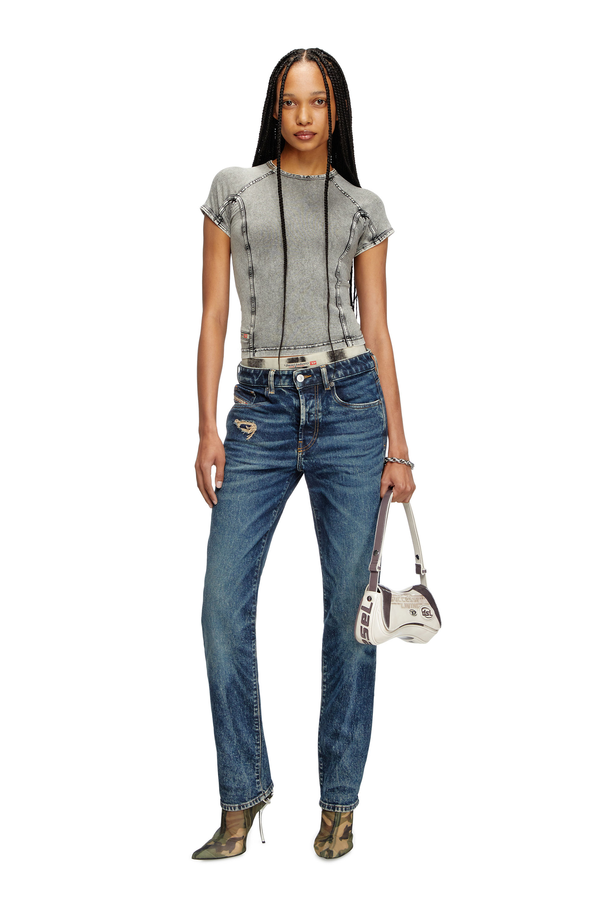 Diesel - Regular Jeans 1989 D-Mine 007Y3 Donna, Blu Scuro - Image 1