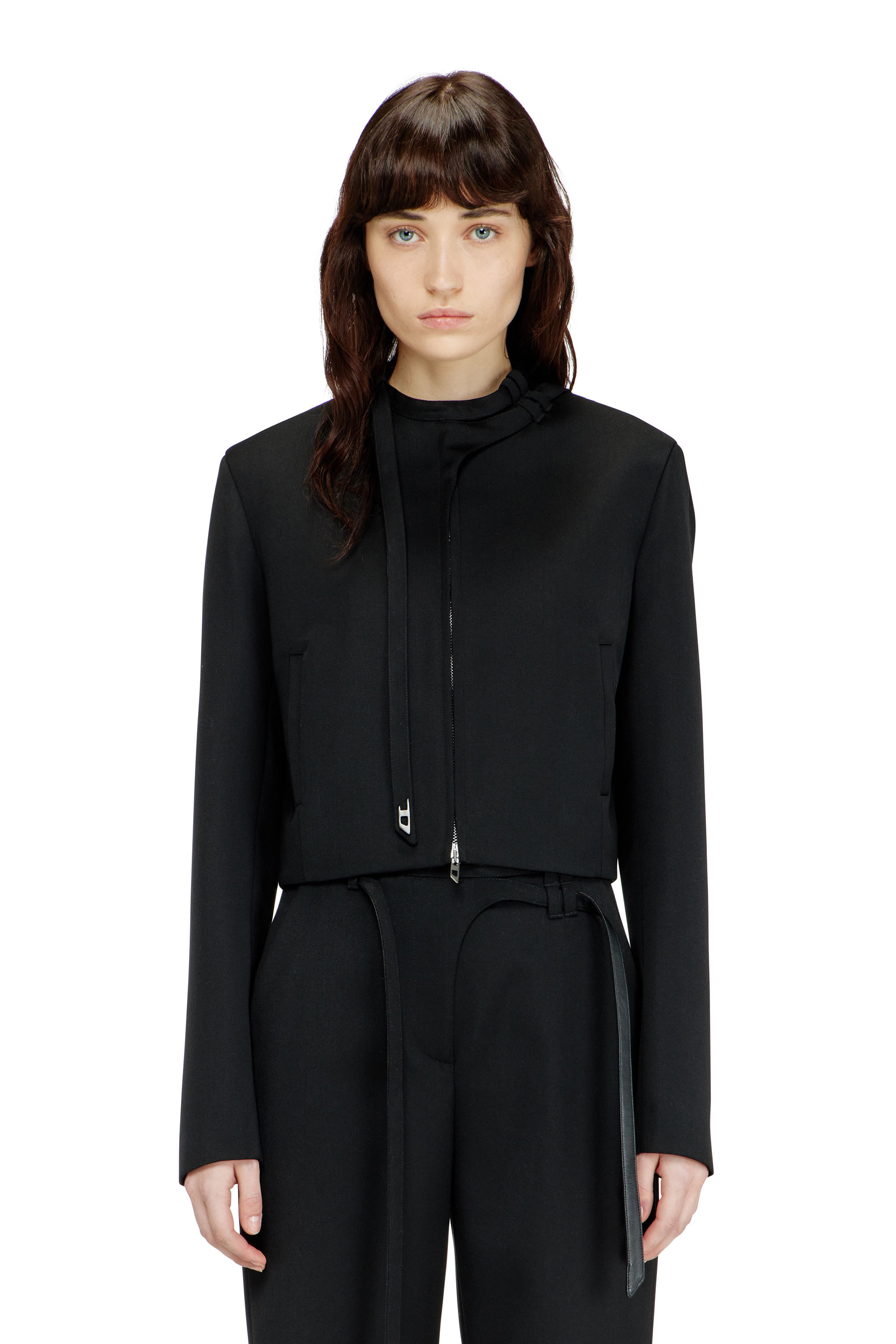 Diesel - G-HAVOC-1, Giacca sartoriale con cinturino biker Donna in Nero - 3