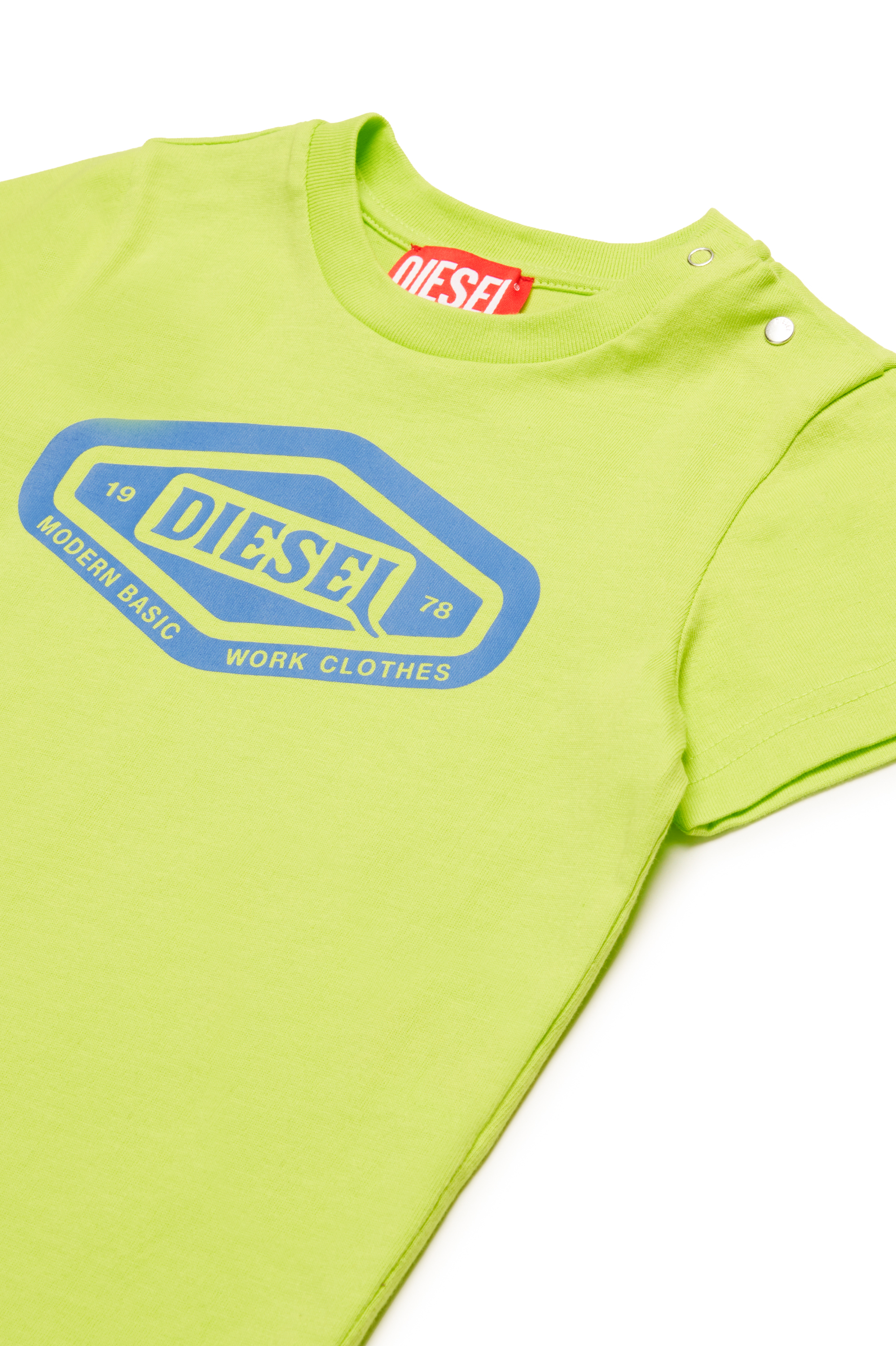 Diesel - TARSIB, T-shirt en coton avec logo graphique Homme in Vert - 3