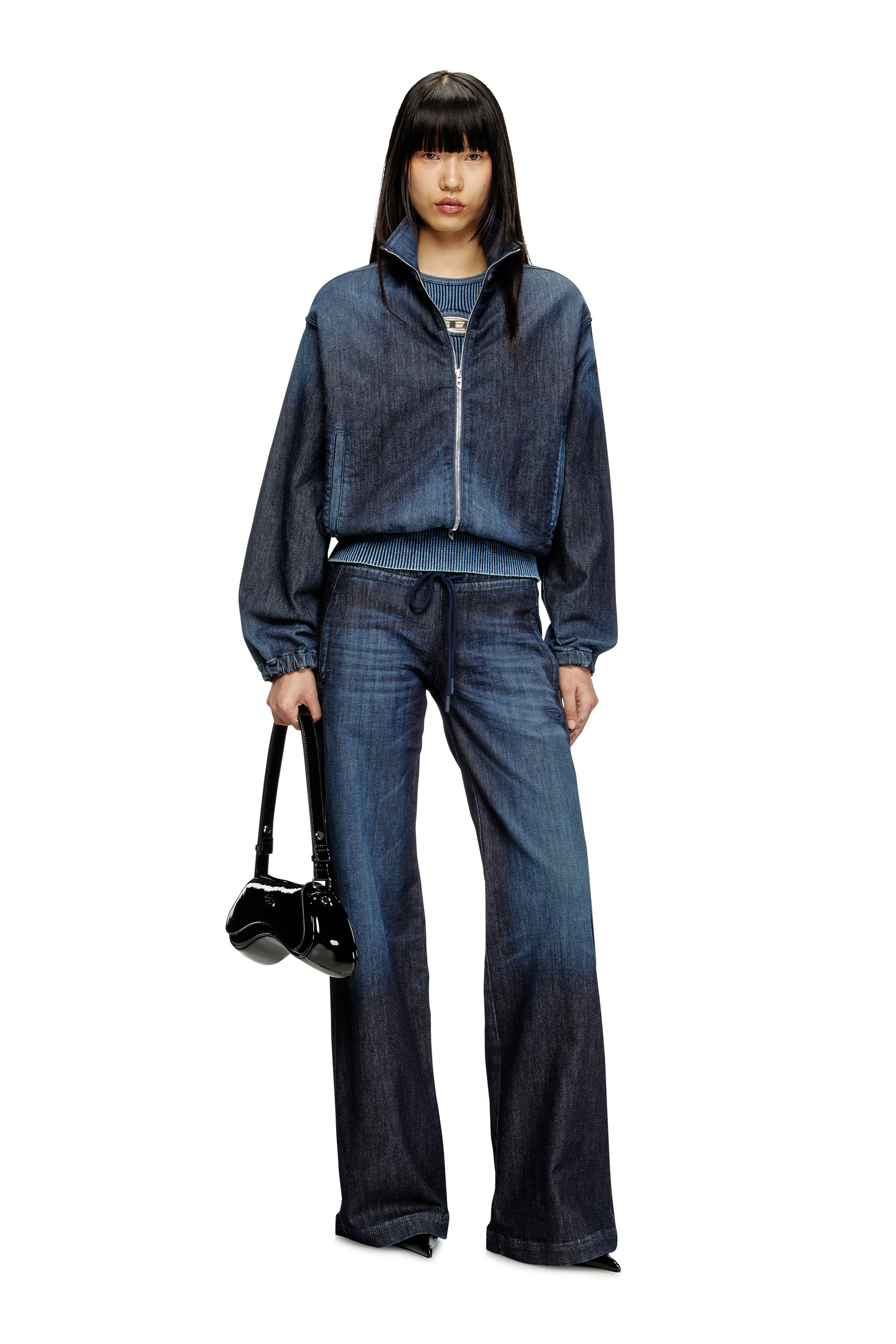 Diesel - DE-SANDERZ JOGG, Giacca a collo alto in JoggJeans Donna in Blu - 2