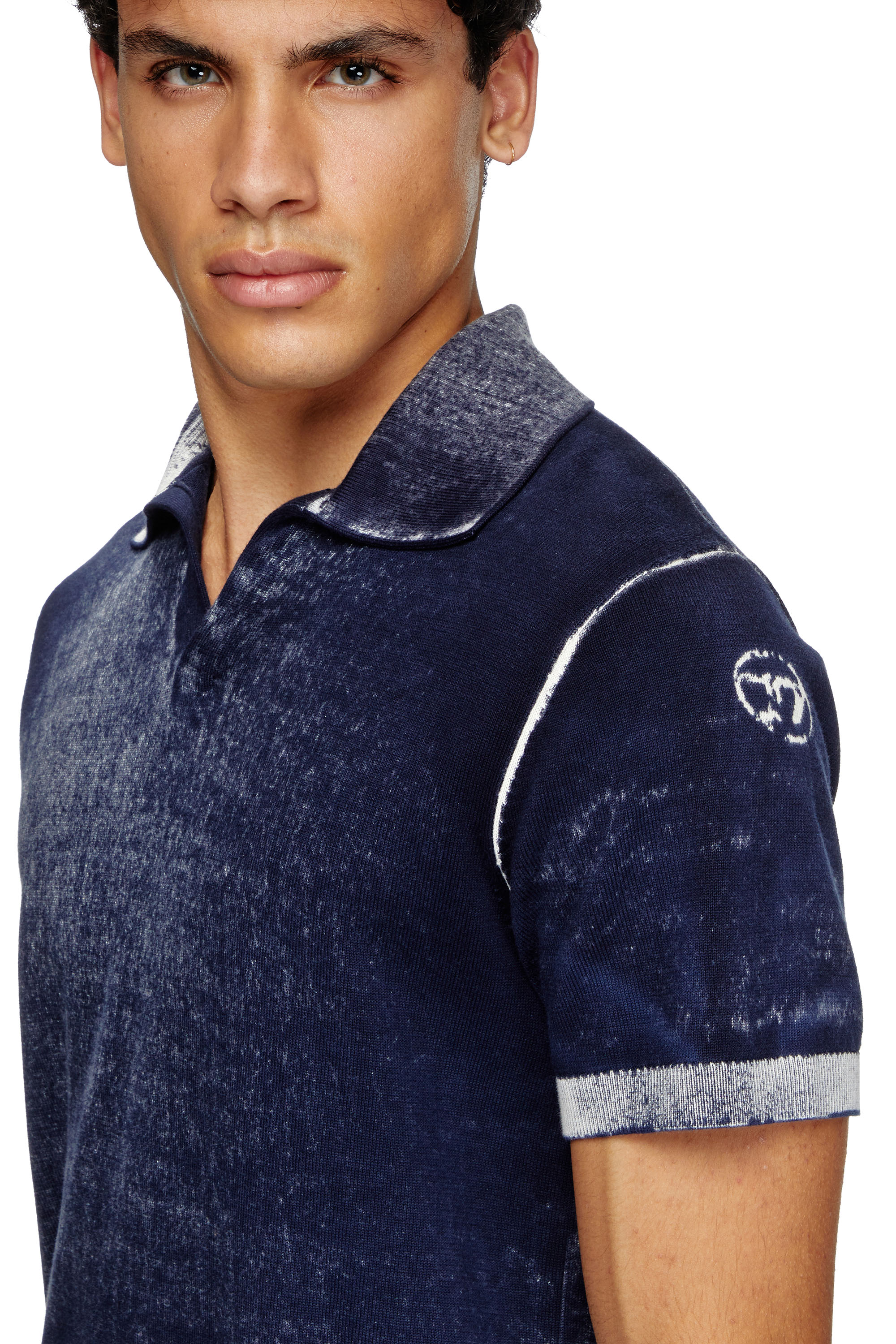 Diesel - K-LORENZO-SS, Herren Kurzarm-Polo-Pullover mit Reverse-Print in Blau - 5