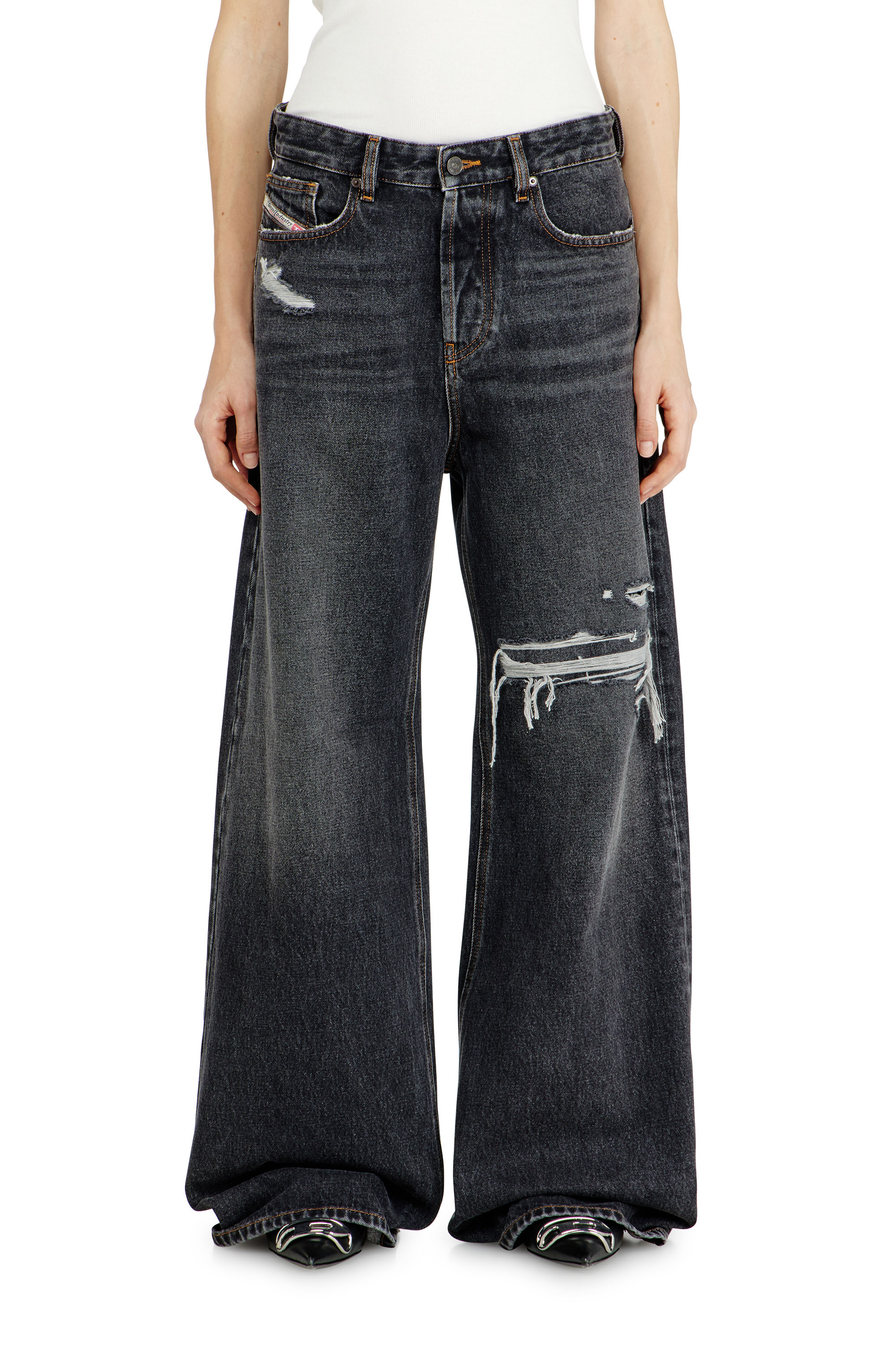 Diesel - Relaxed Jeans 1996 D-Sire 007F6 Mixte, Noir/Gris fonc&eacute; - Image 4