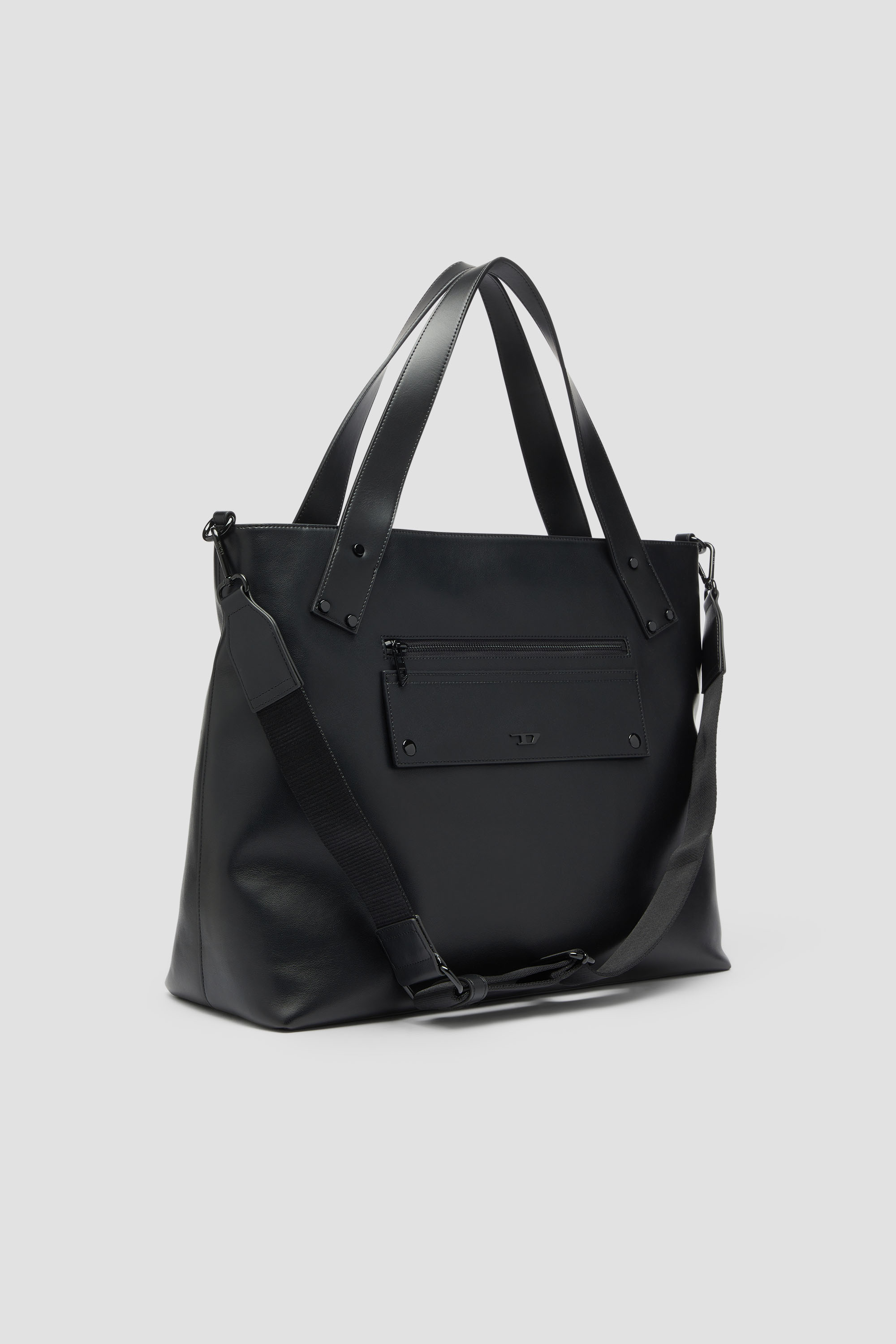 Diesel - RIVET-D TOTE E\W, Rivet-D - Shopping bag con zip e tasca con patta Uomo in Nero - 5