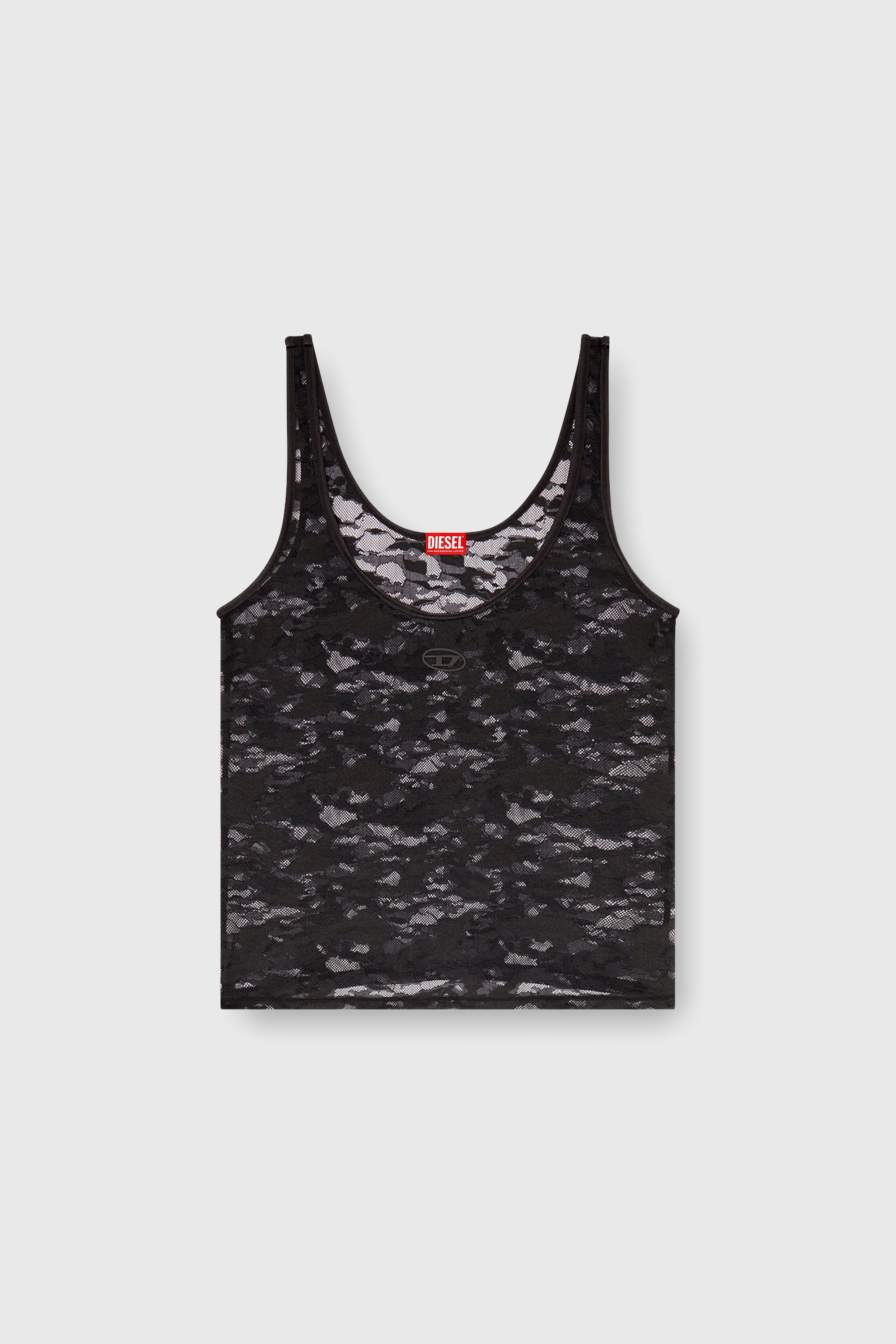 Diesel - LILY-UTLT, Damen Tanktop aus Nylonspitze in Schwarz - 2