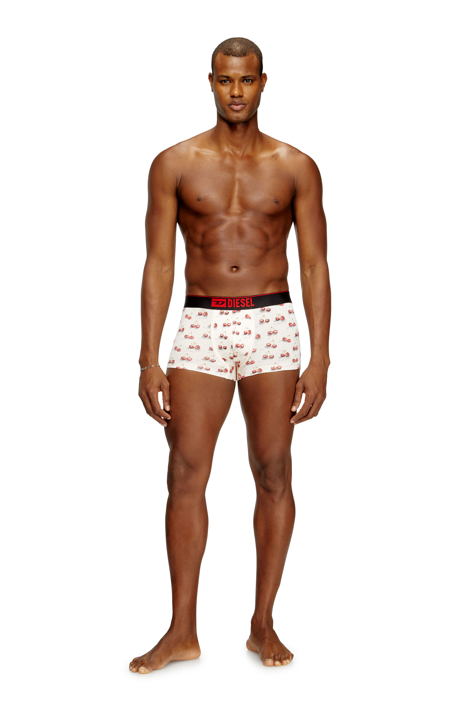 Diesel - DAMIEN-GFT-3PACK, Lot de 3 boxers imprimé cœurs et cerises Homme in Blanc - 3