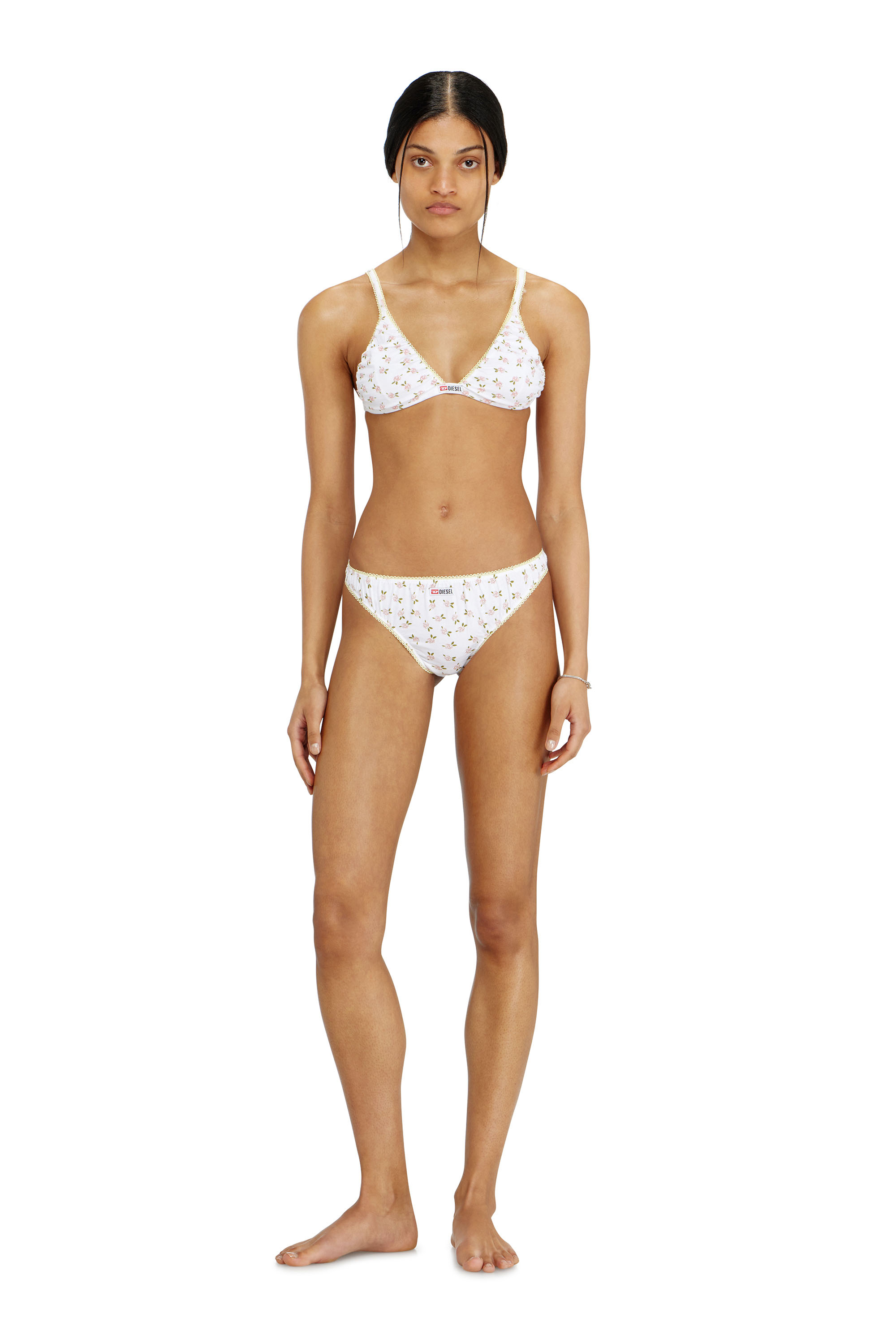 Diesel - JANA-D-CORE, Soutien-gorge triangle en coton &agrave; imprim&eacute; floral all-over Femme in Blanc - 2