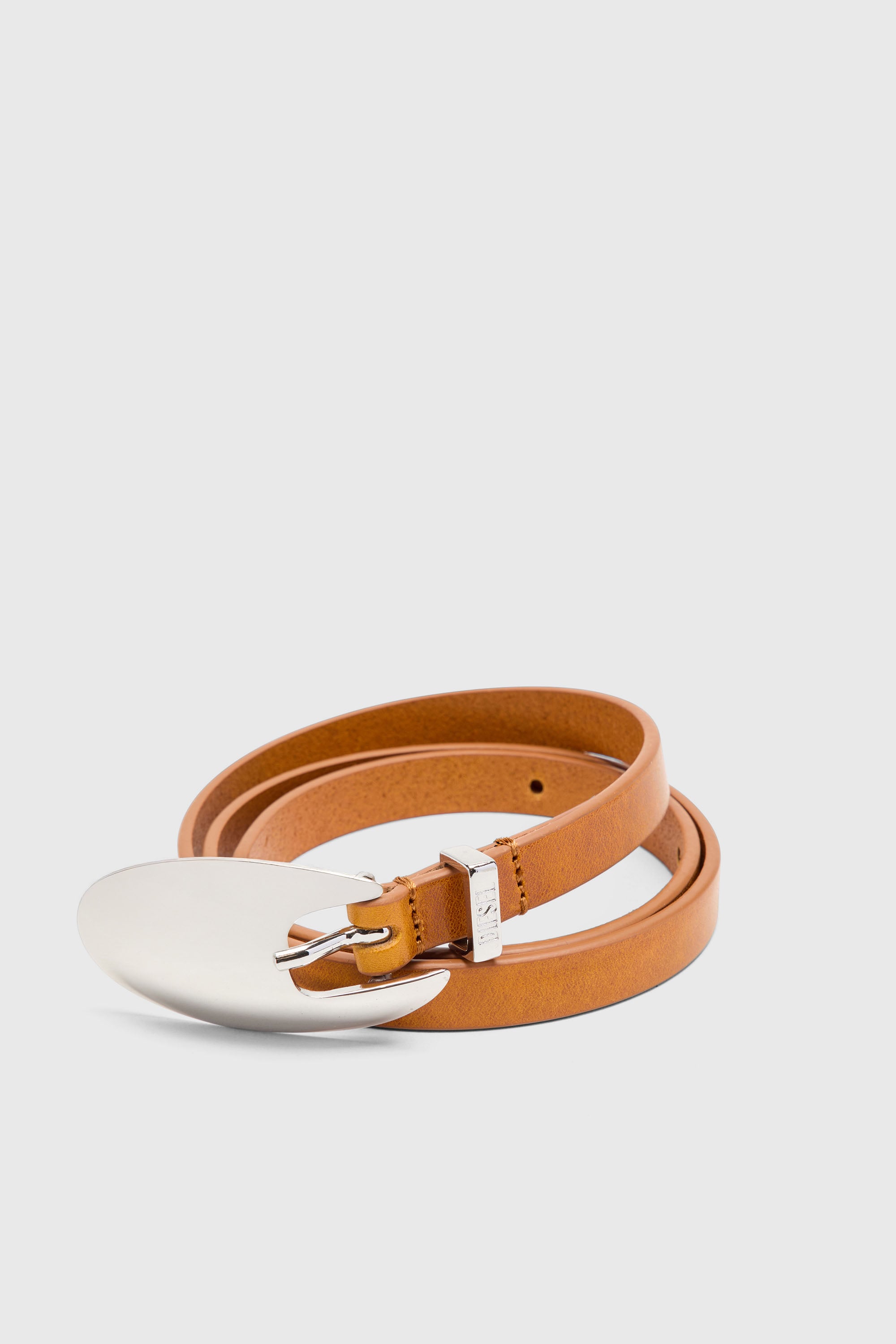 Diesel - B-ROP 15, Ceinture 1.5 cm fine en cuir avec boucle sculpturale Femme in Marron - 2
