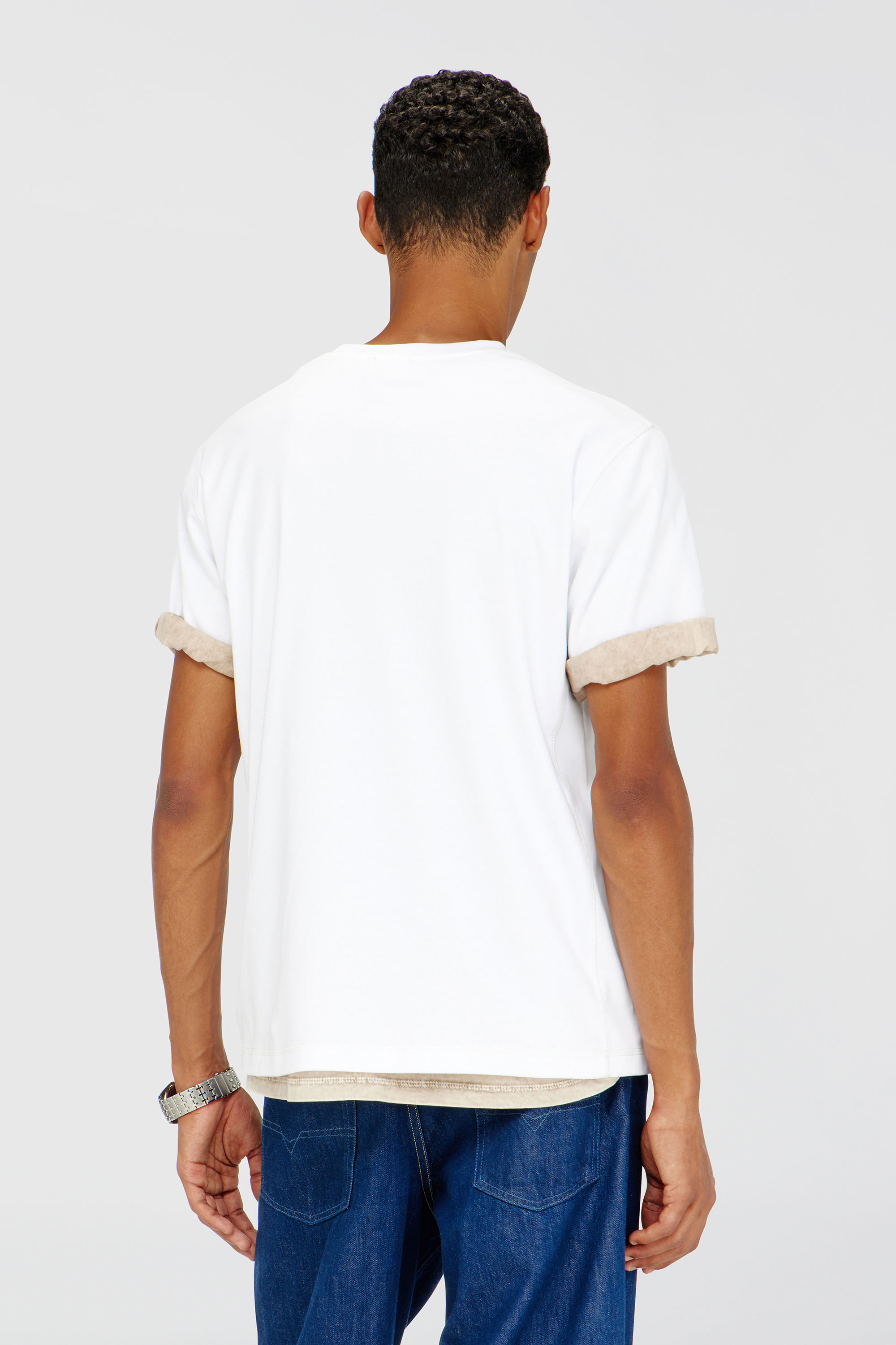 Diesel - T-MADJUST-TR, T-shirt regular con girocollo e Oval D Uomo in Bianco - 4