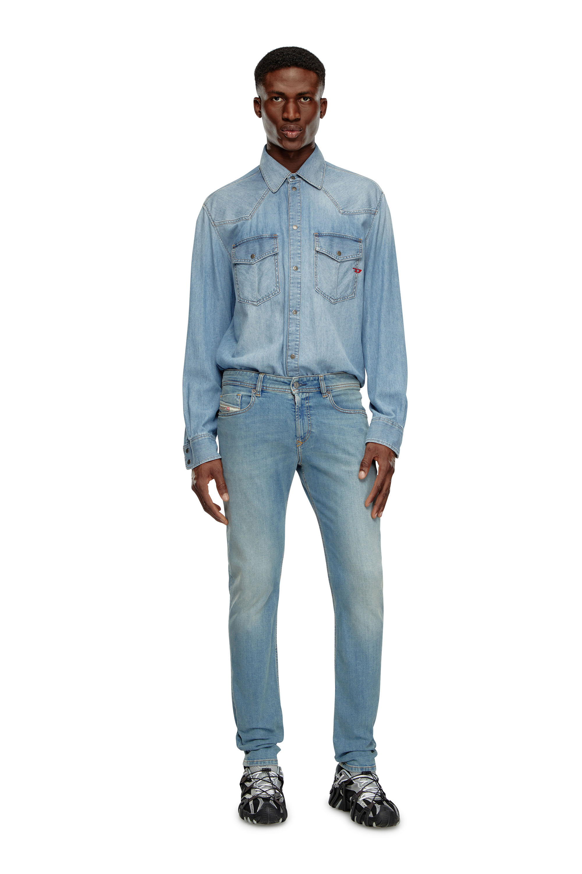 Diesel - Skinny Jeans 1979 Sleenker 09J16 Homme, Bleu Clair - Image 2