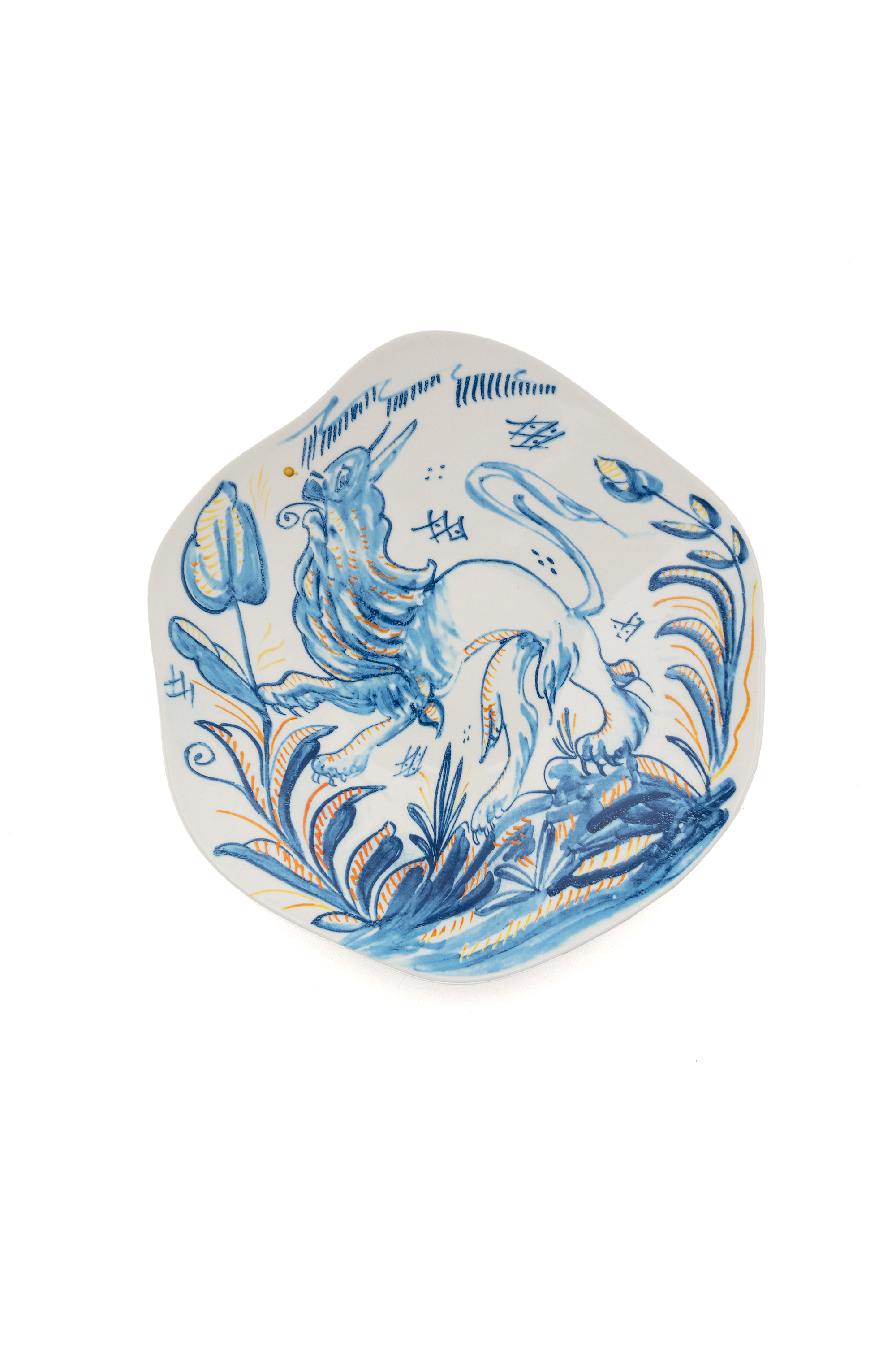 Diesel - 11225 SOUP PLATE IN PORCELAIN "CLASSIC O, Bianco/Blu - Image 1