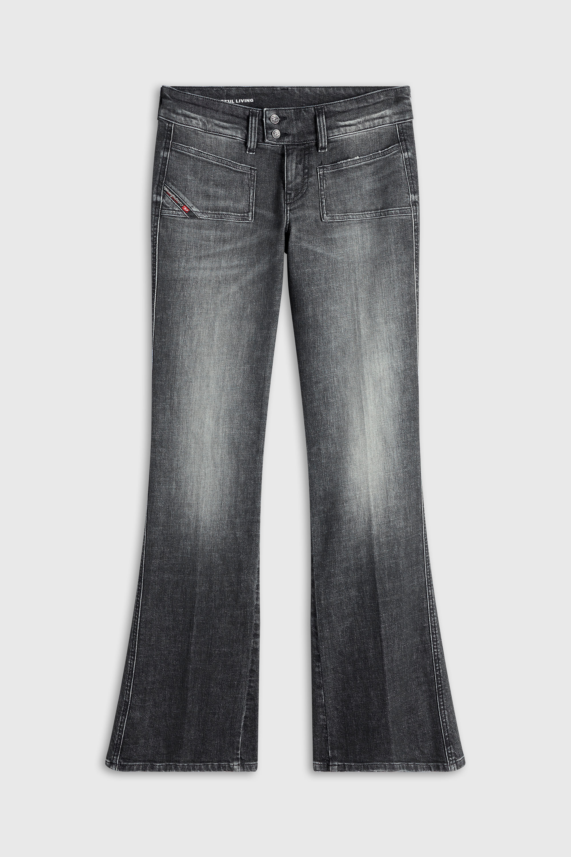 Diesel - Bootcut Jeans D-Hush 0CIAU Donna, Nero/Grigio scuro - Image 6