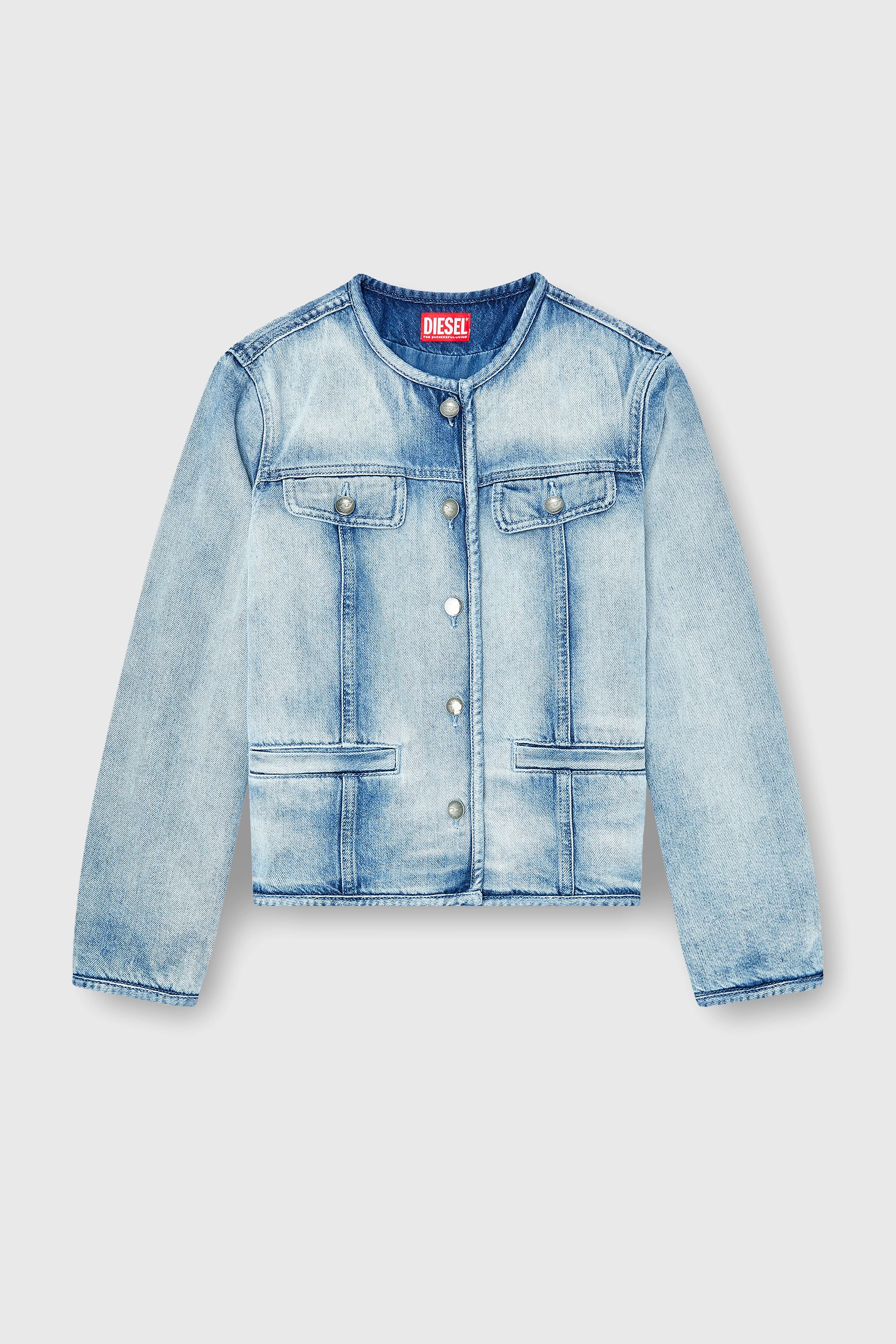 Diesel - DE-GRAFY-FSI1, Veste en denim skeleton mi-l&eacute;ger Femme in Bleu - 2