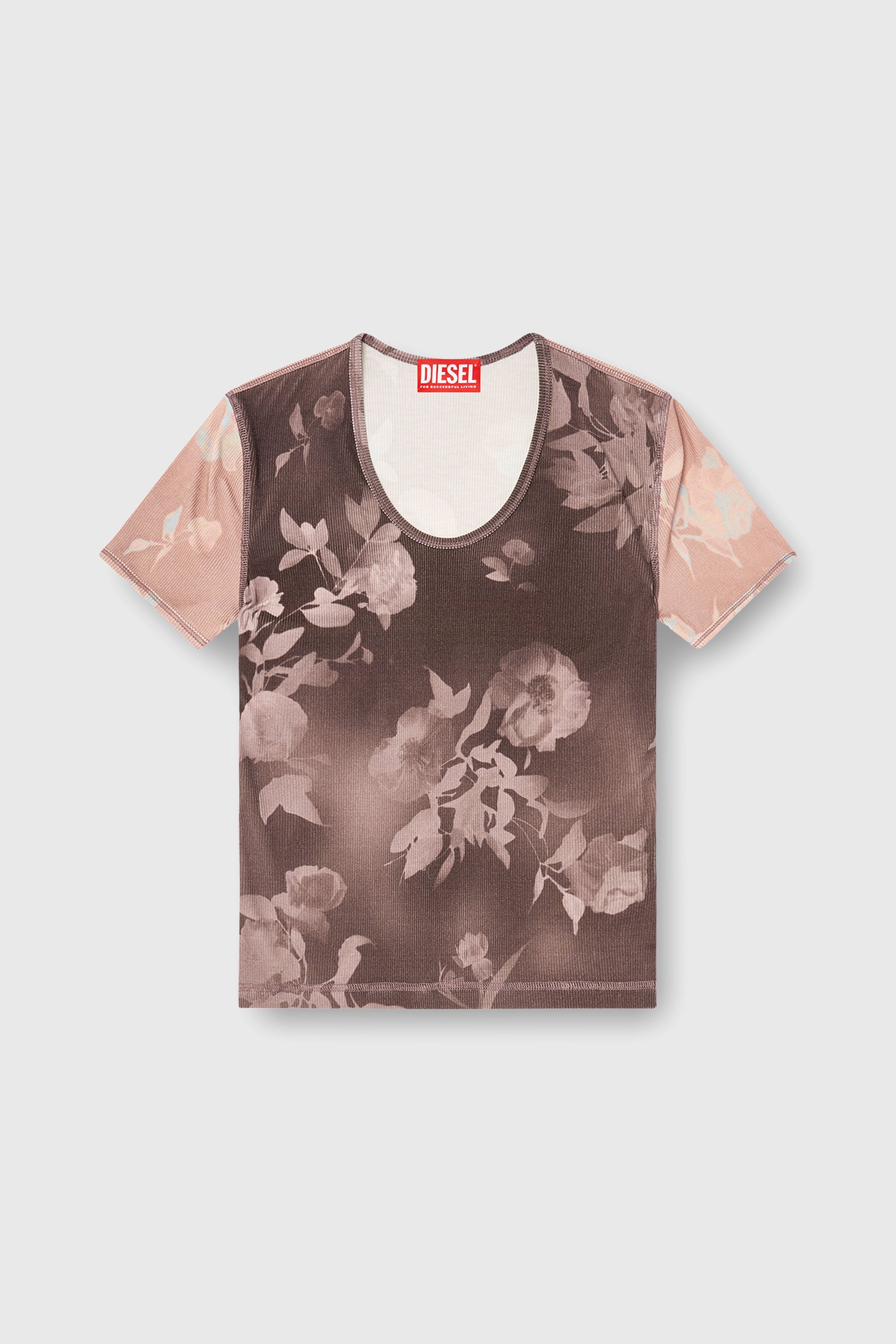 Diesel - T-ELENEWU, Top en jersey c&ocirc;tel&eacute; &agrave; motif floral Femme in Polychrome - 2