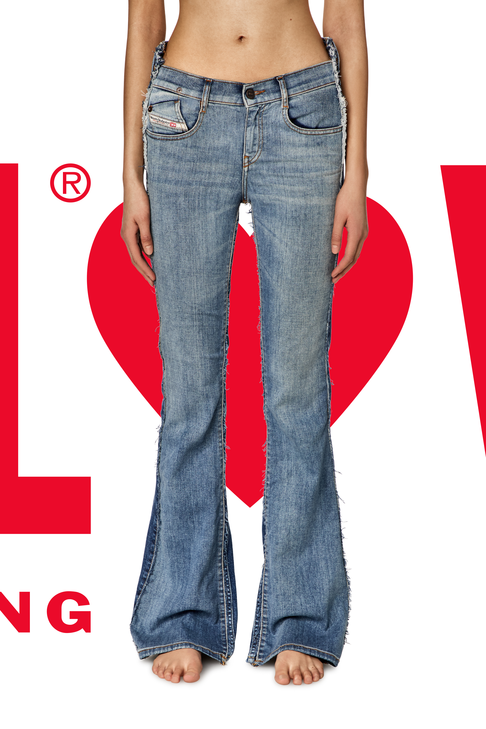 Bootcut Jeans Dieseloves 01 09K46, Bleu moyen Diesel - Bootcut Jeans Dieseloves 01 09K46 Femme, Bleu moyen - Image 3