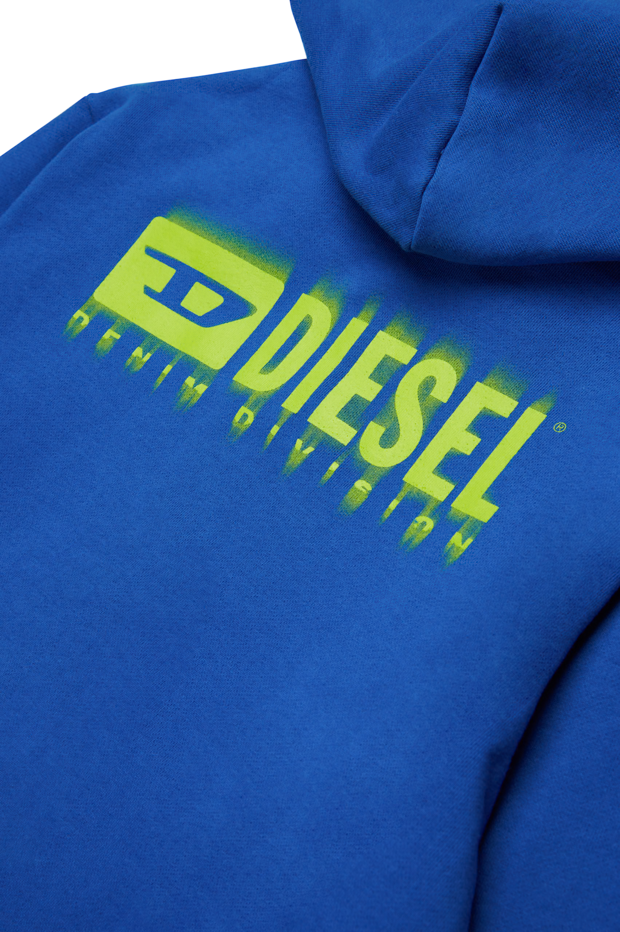 Diesel - SVOUGZIP OVER, Herren Reißverschluss-Hoodie mit verschmiertem Logo in Blau - 4