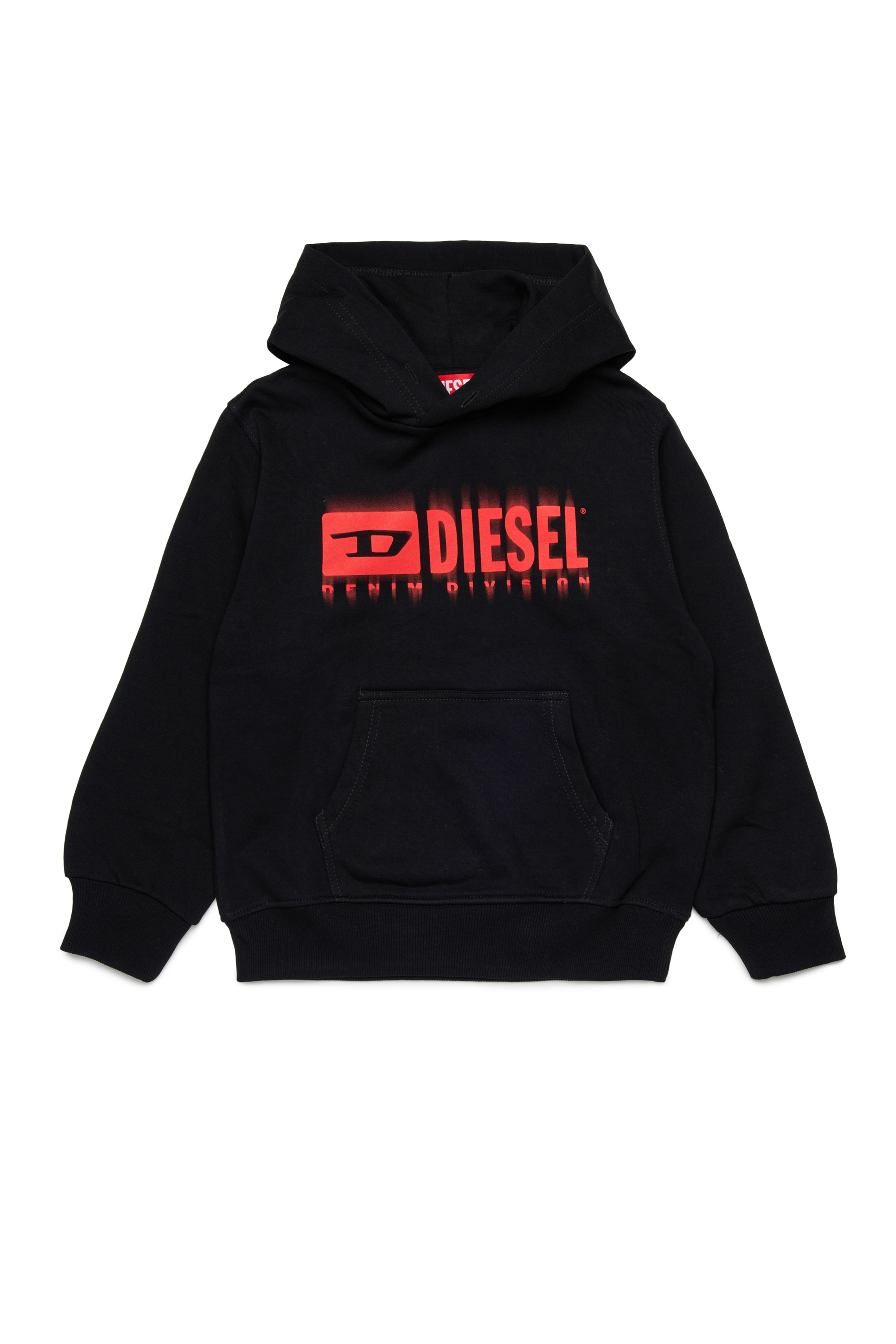 Diesel - SGINNHOODL5 OVER, Herren Hoodie mit verschmiertem Logo in Schwarz - 1