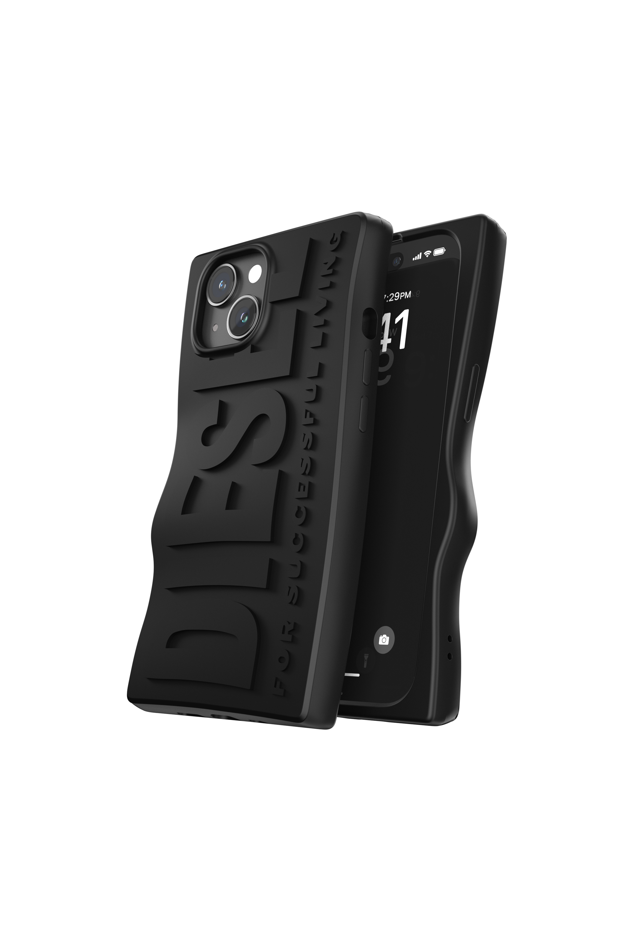 Diesel - 60076 MOULDED CASE, Mixte Coque en silicone pur iP 15 in Noir - Image 3