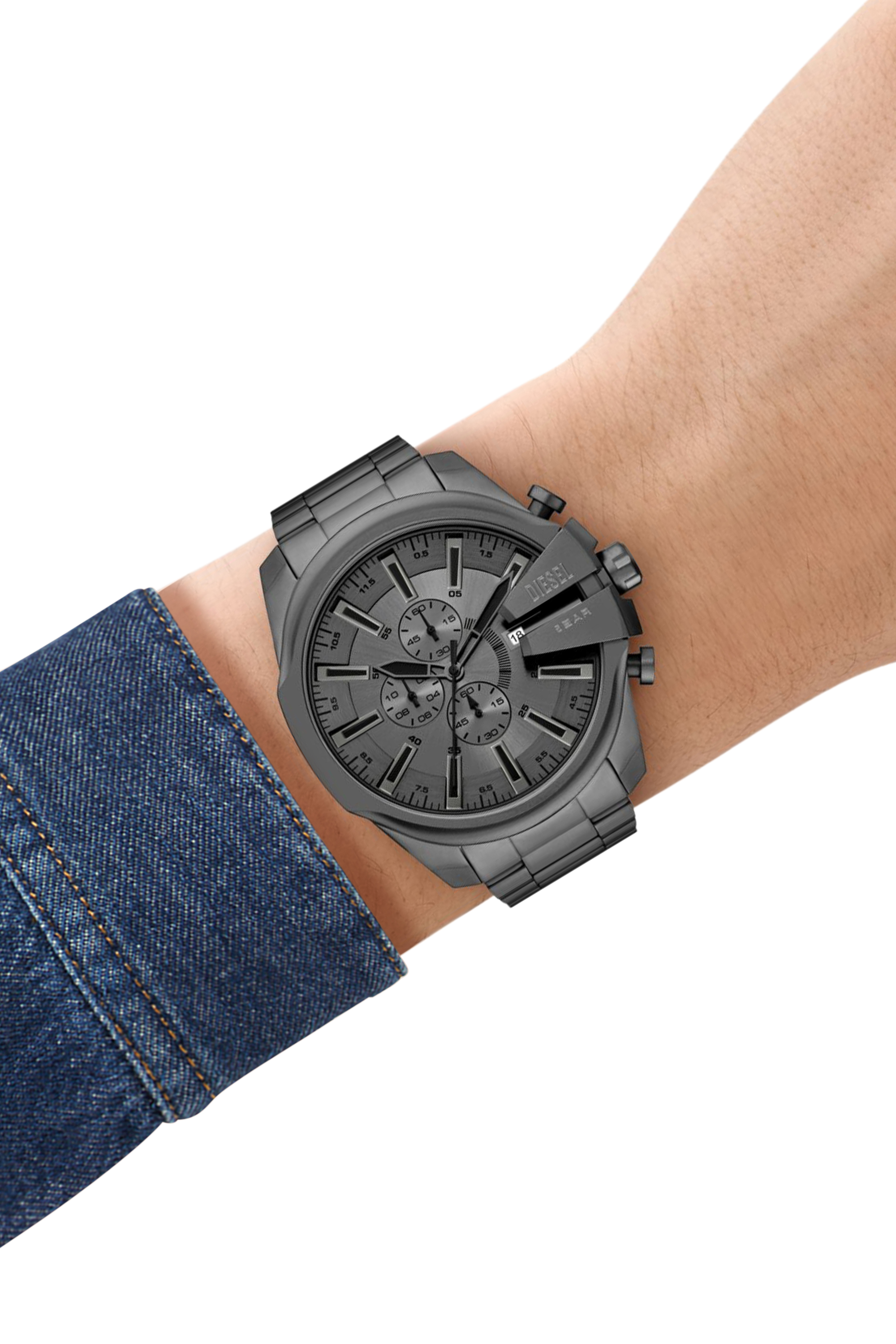 Diesel - DZ4676, Montre Mega Chief Slim en acier inoxydable Homme in Gris - 5