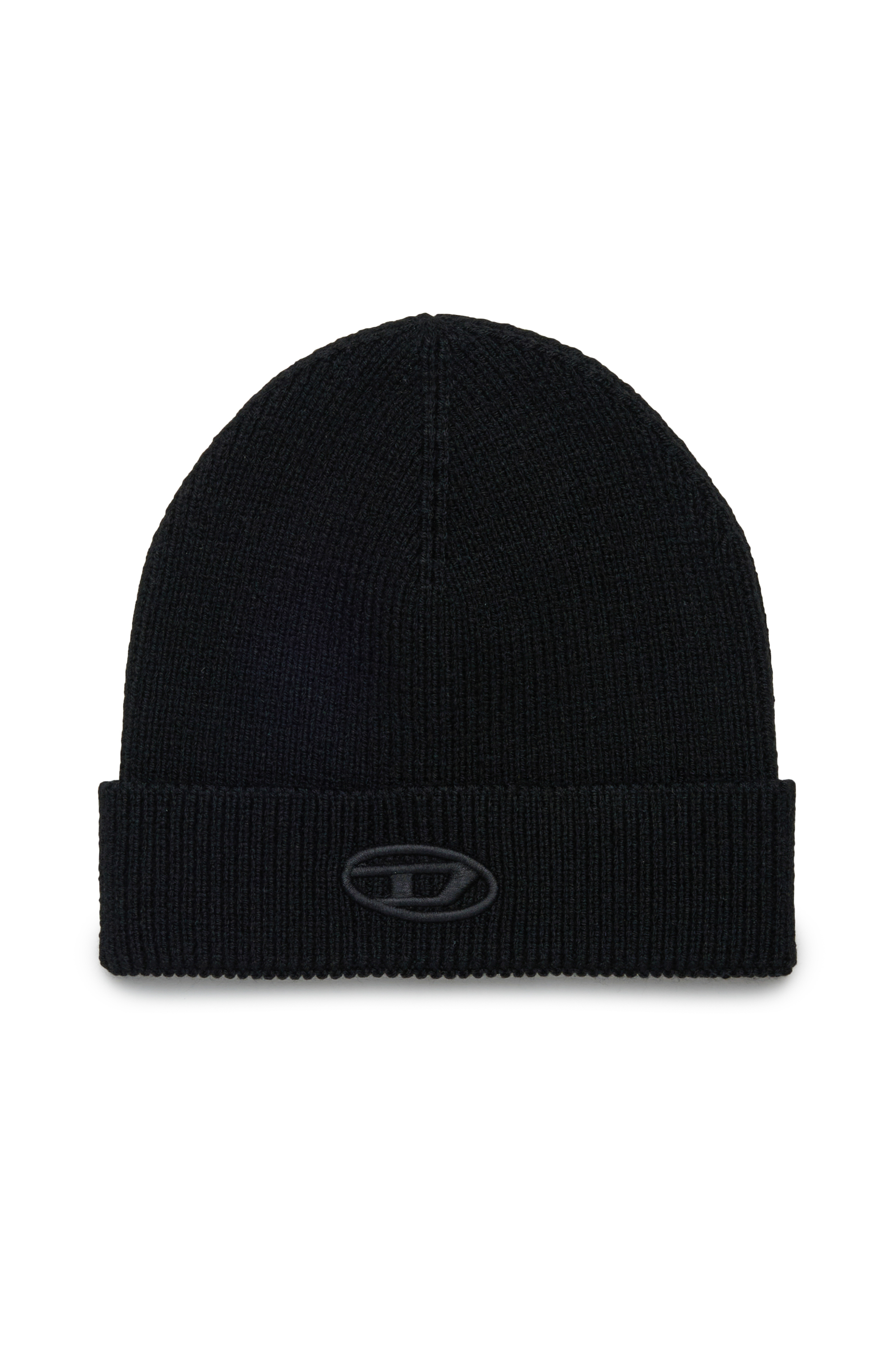 Diesel - FKCODERFULLYC, Unisex Wollmütze mit gesticktem Logo in Schwarz - 1