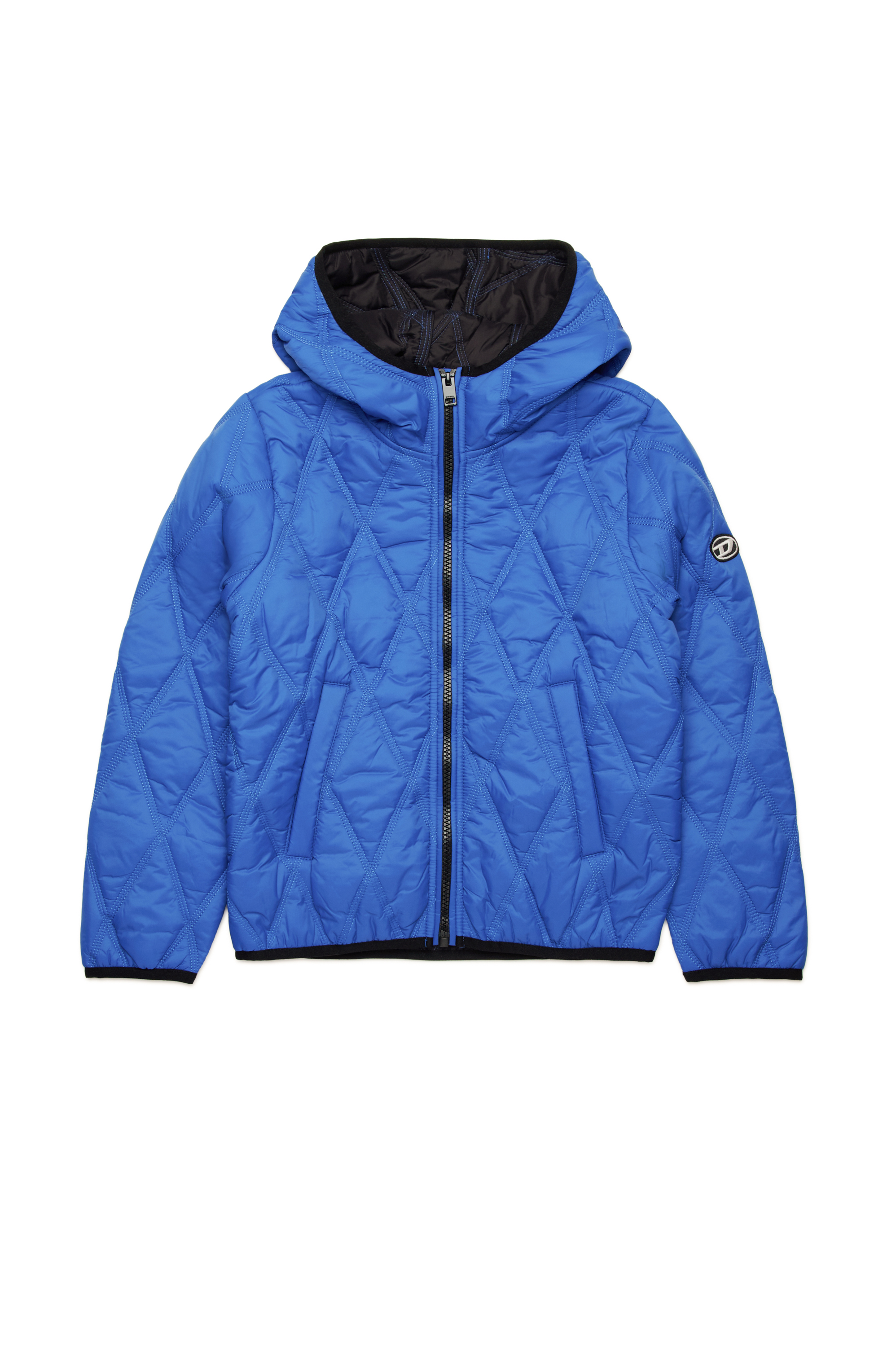 Diesel - JFOSSIRLS, Veste à capuche matelassée légère Mixte in Bleu - 1