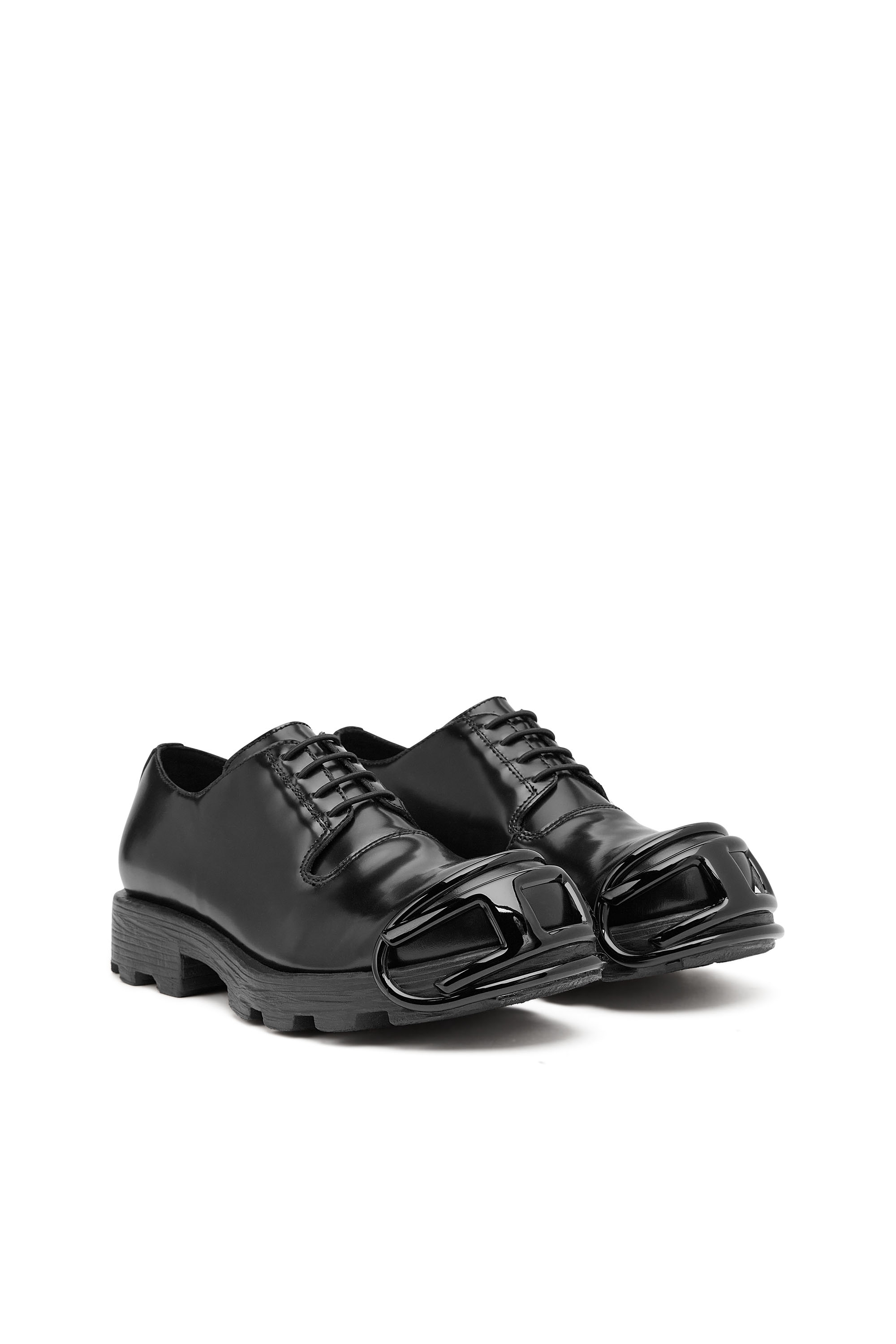Diesel - D-HAMMER SO D, D-Hammer-Scarpe lace-up in pelle con puntale oval D Uomo in Nero - 2