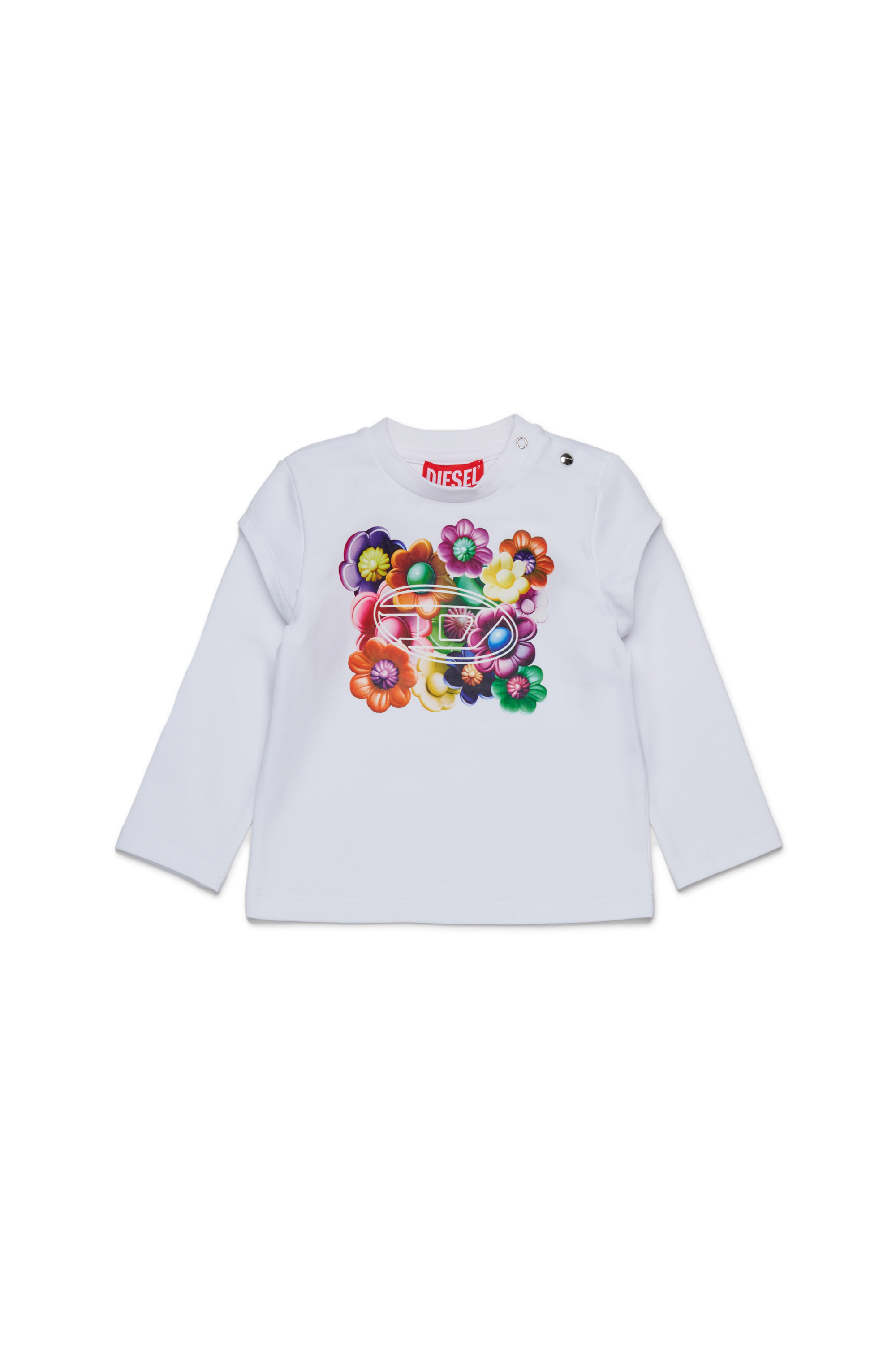 Diesel - TESBIB, Damen Baumwoll-T-Shirt mit grafischem Druck in Weiß - 1