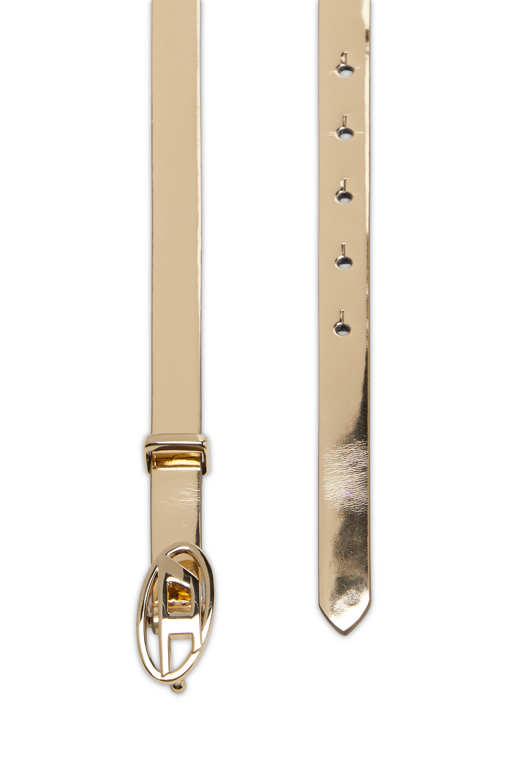 Diesel - B-1DR 15, Cintura sottile in pelle laminata Donna in Oro - 2