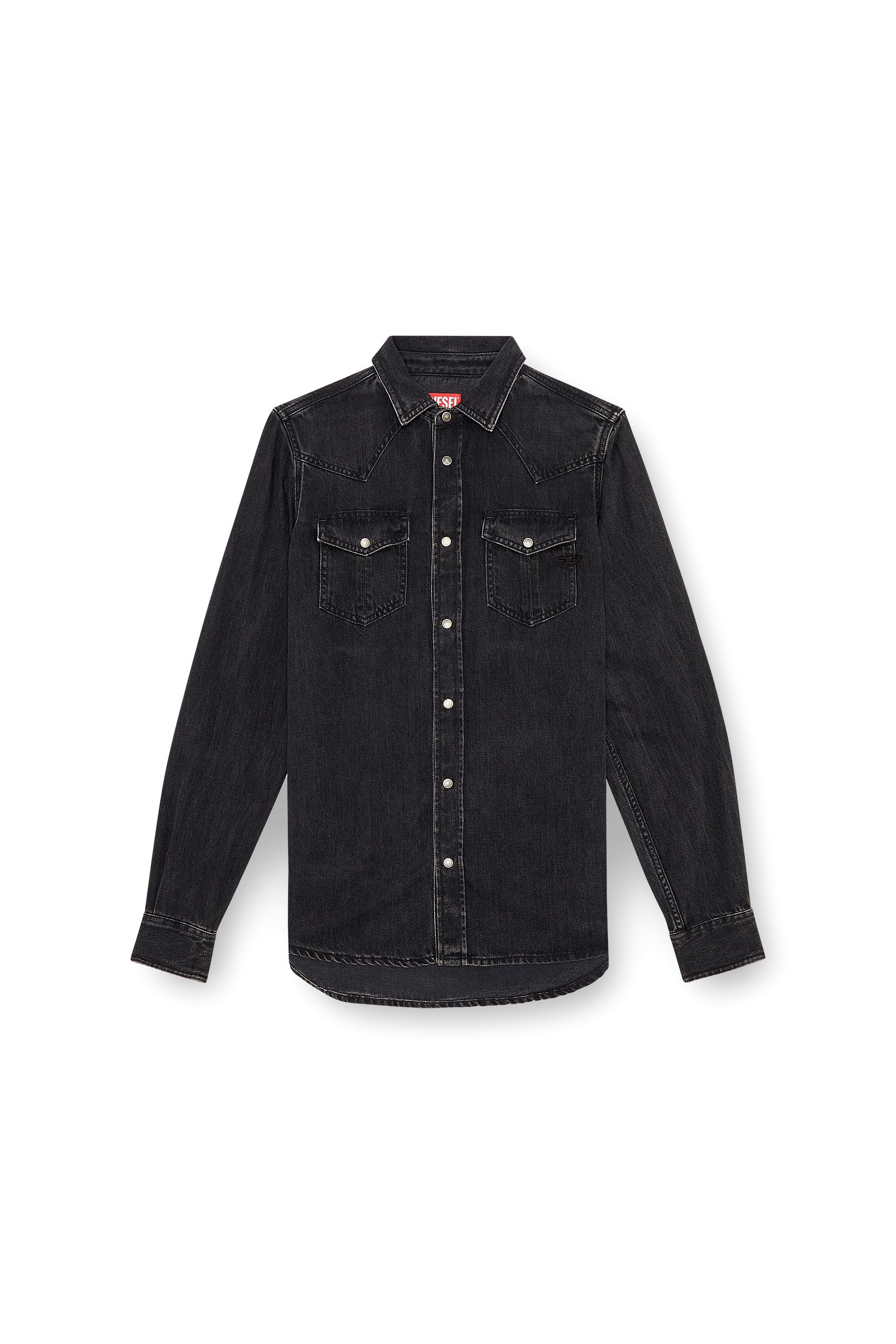 Diesel - D-VEGA, Camicia slim in denim Tencel Uomo in Nero - 3