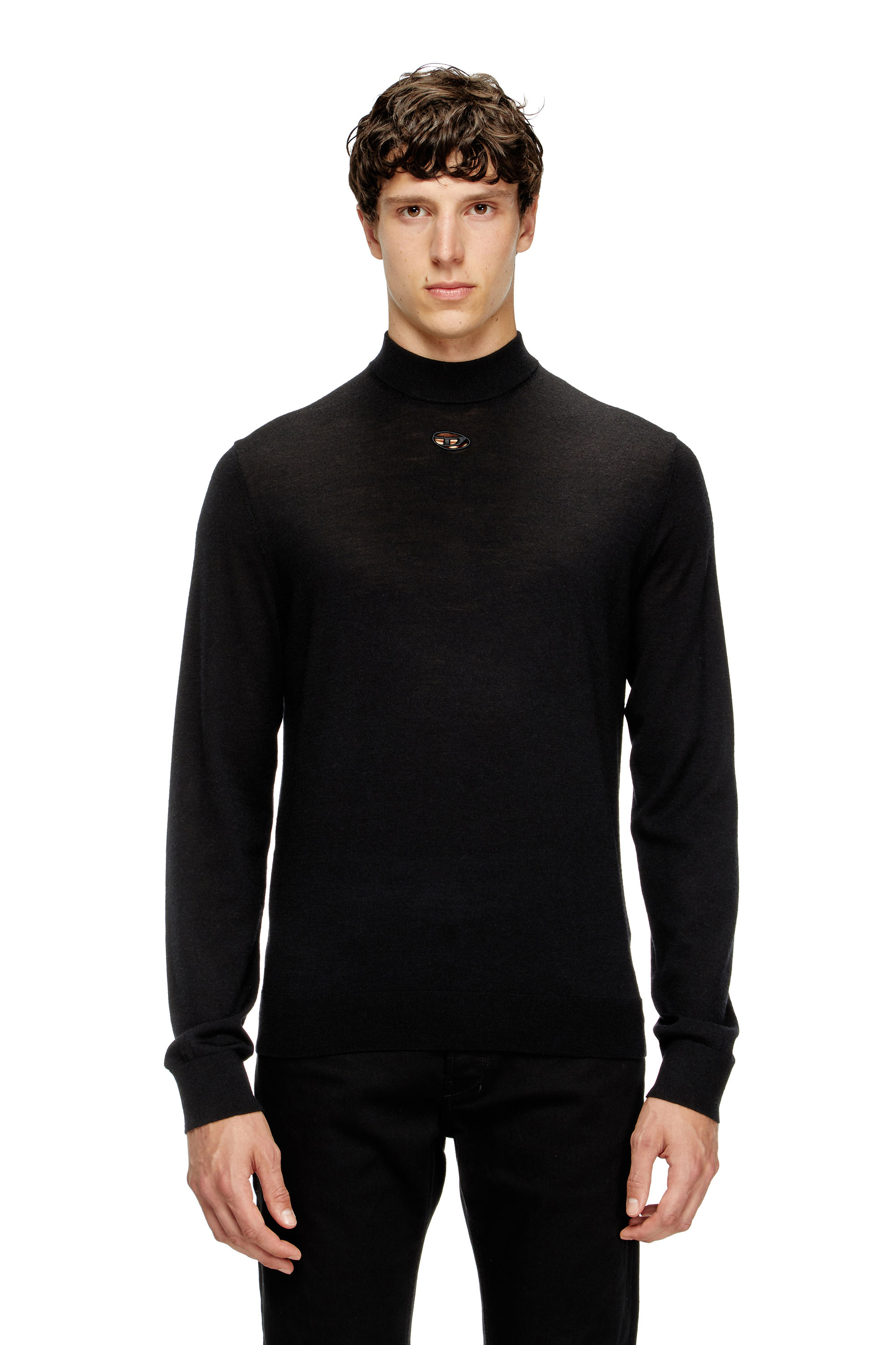 Diesel - K-GIL, Herren Rollkragenpullover aus Wolle in Schwarz - 1
