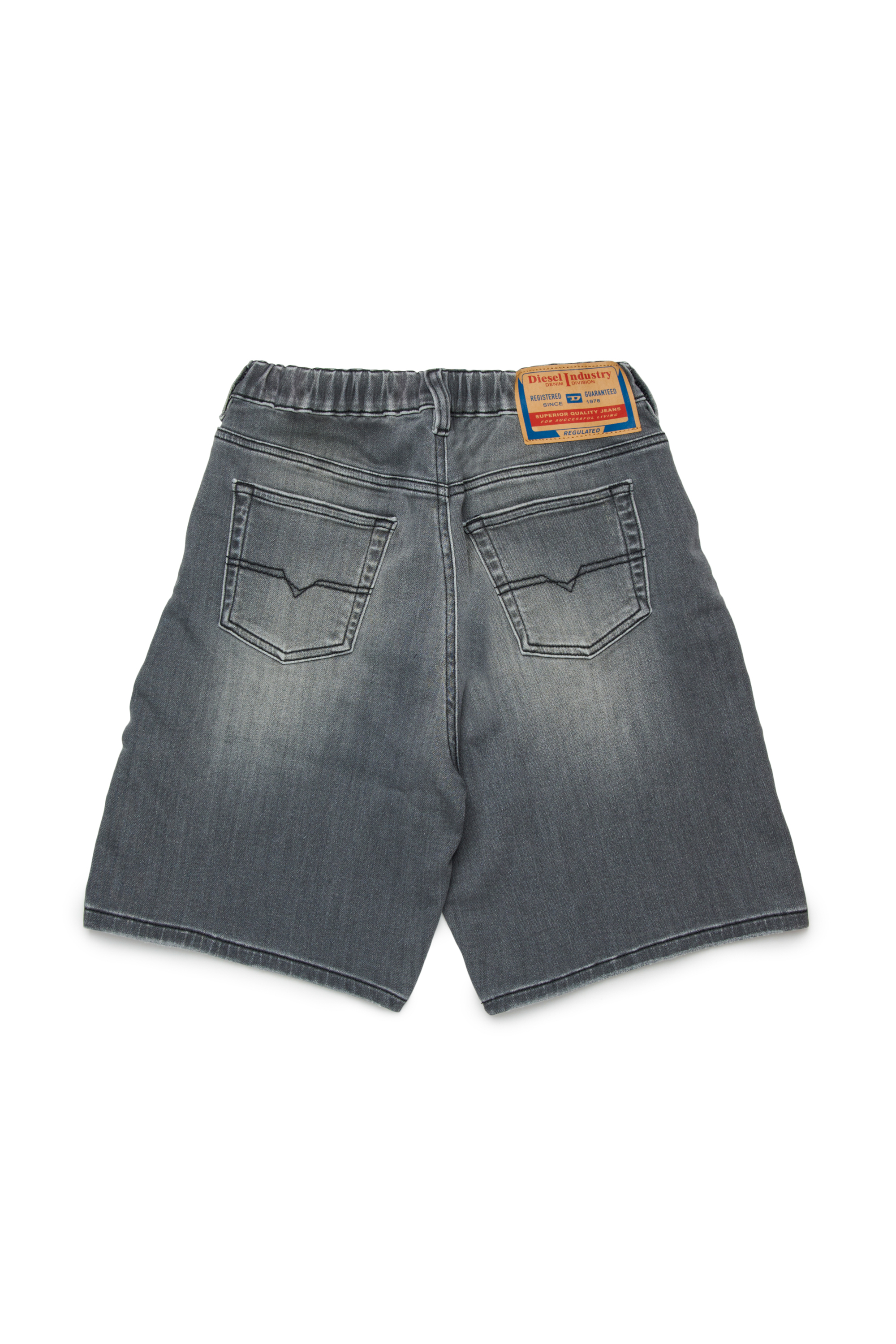 Diesel - PROXI JJJ, Herren JoggJeans-Shorts mit eingetragener Waschung in Schwarz/Dunkelgrau - 2