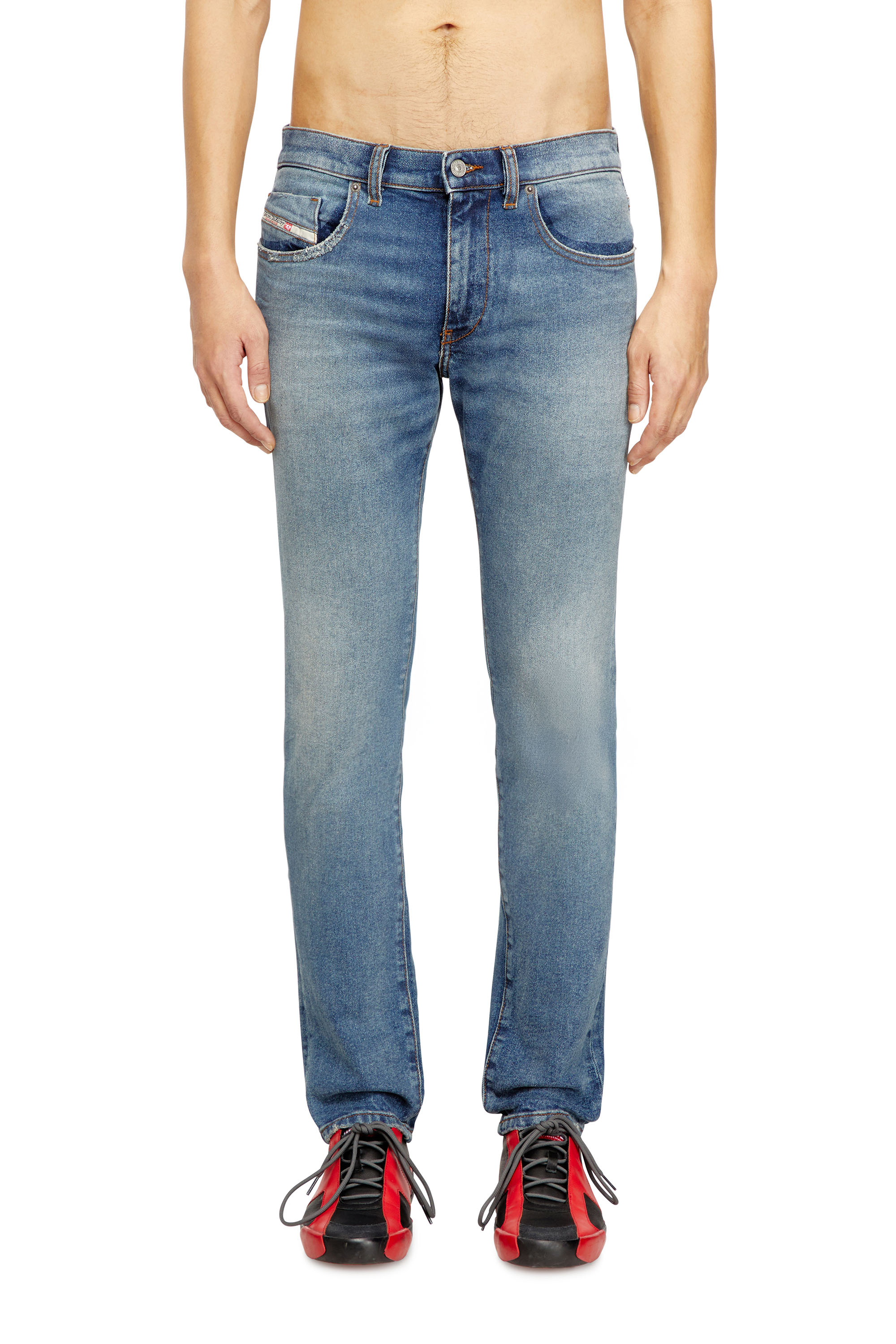 Diesel - Slim Jeans 2019 D-Strukt 0DBEF Homme, Bleu moyen - Image 1