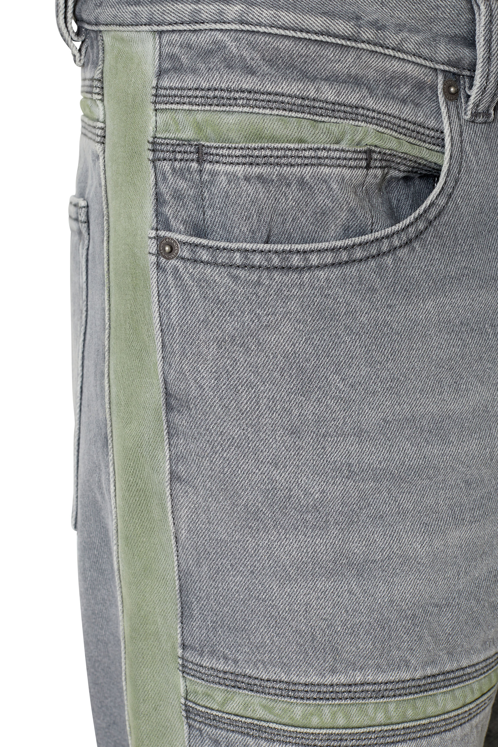 Diesel - D-Mand 007G2 Straight Jeans, Gris Clair - Image 3