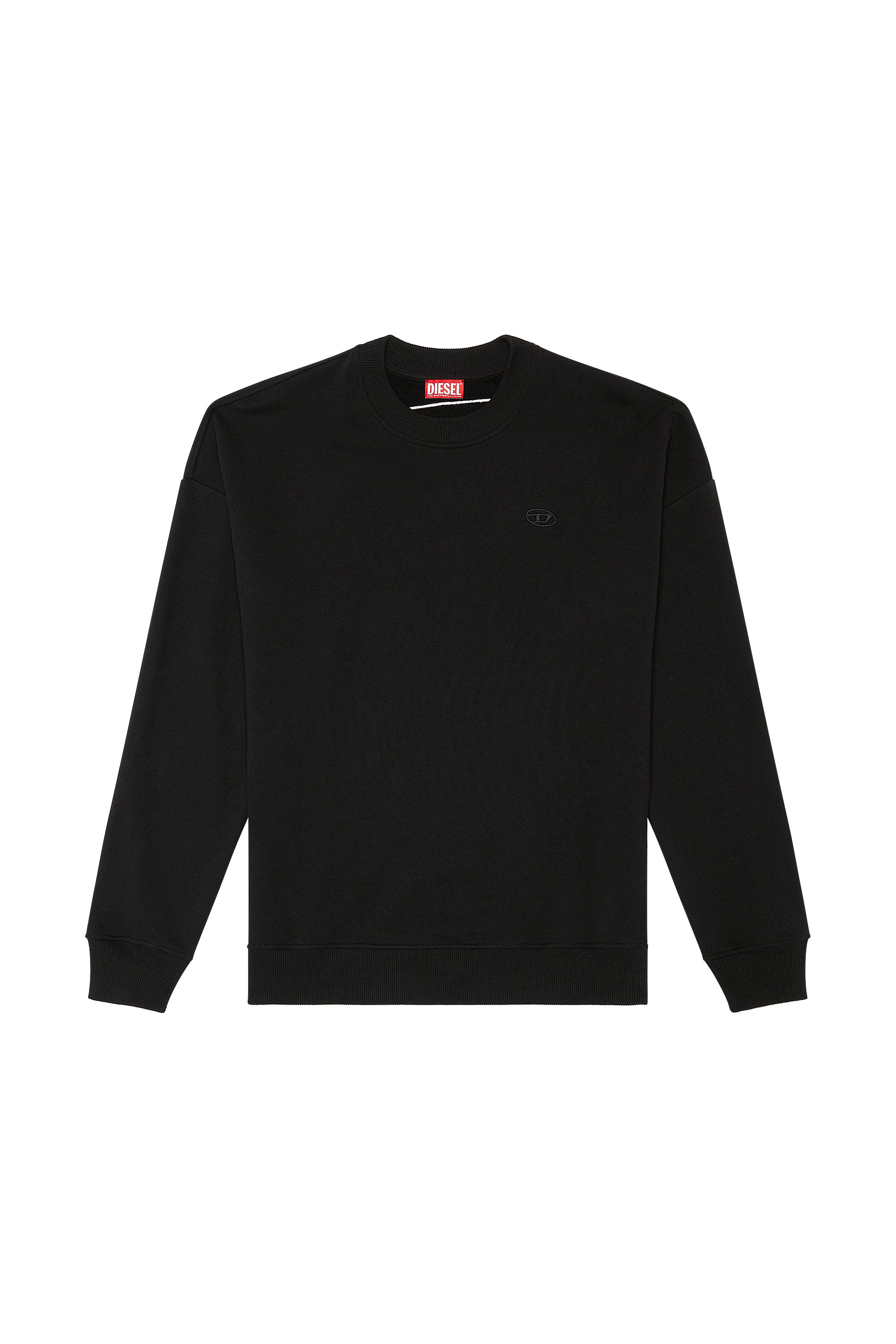 Diesel - S-ROB-MEGOVAL-D, Felpa con ricamo logo Uomo in Nero - 3