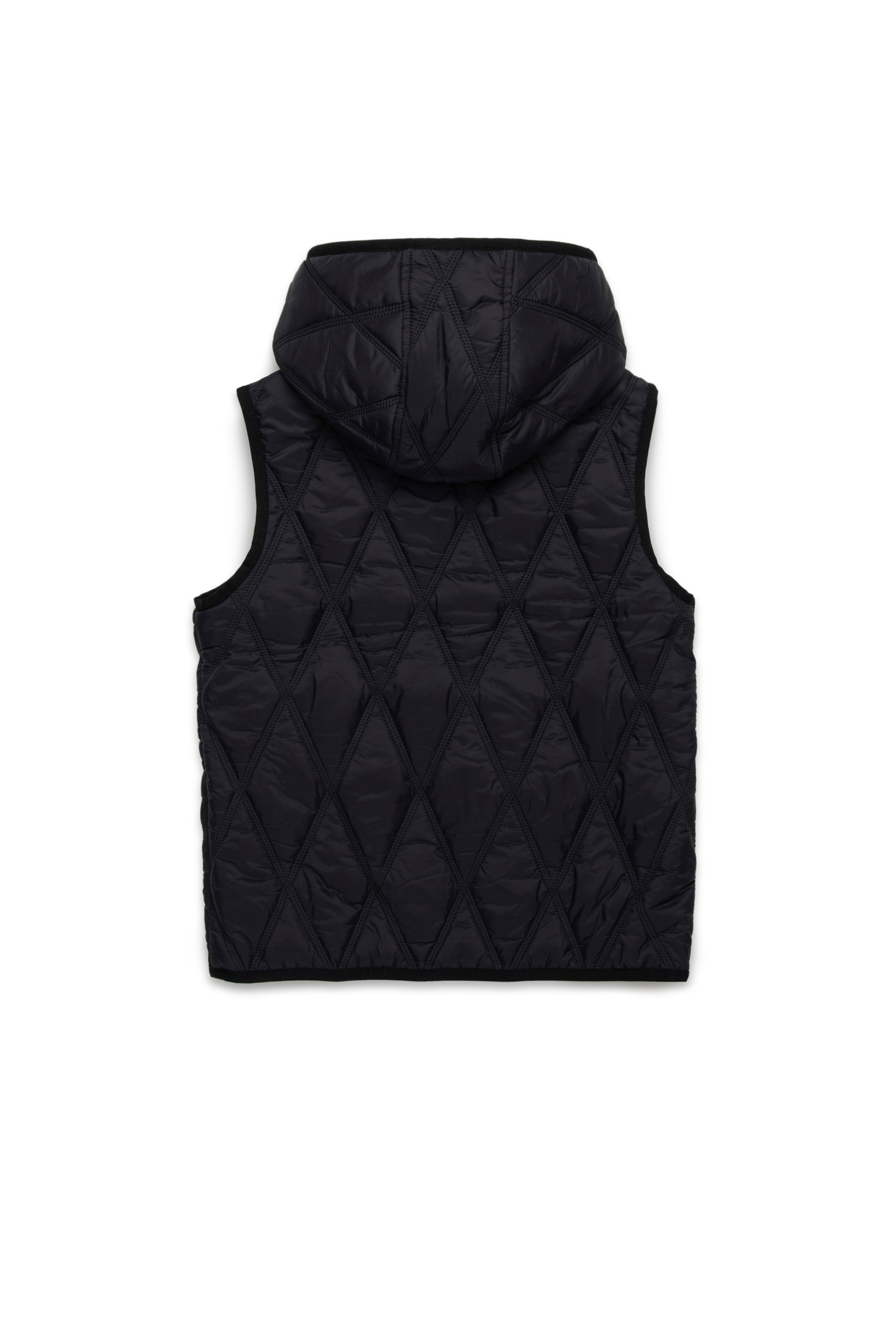 Diesel - JFOKKLOGO, Gilet matelassé à capuche en nylon Mixte in Noir - 2