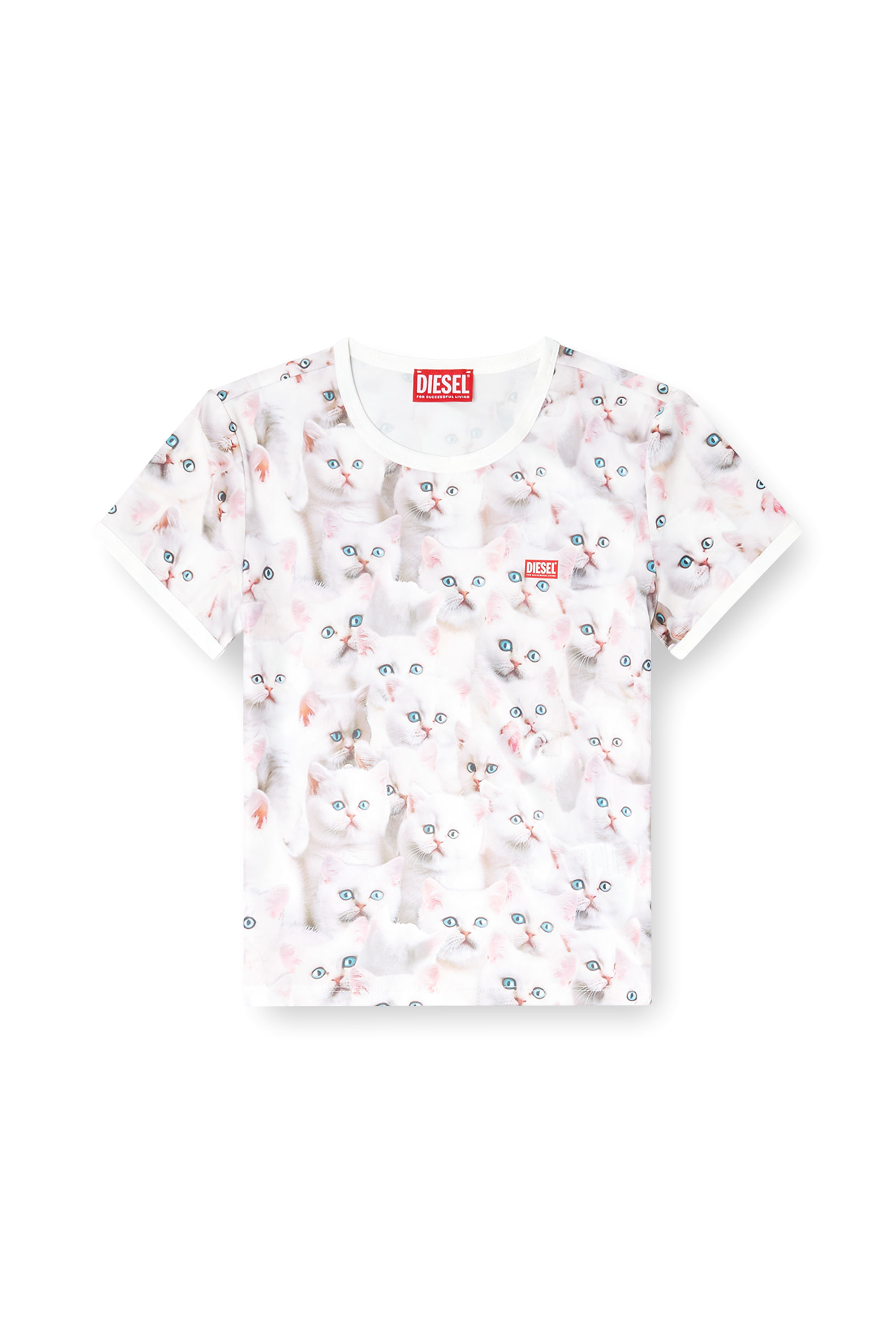 Diesel - T-UNCLAU, Haut en jersey avec imprimé intégral Femme in Blanc - 2