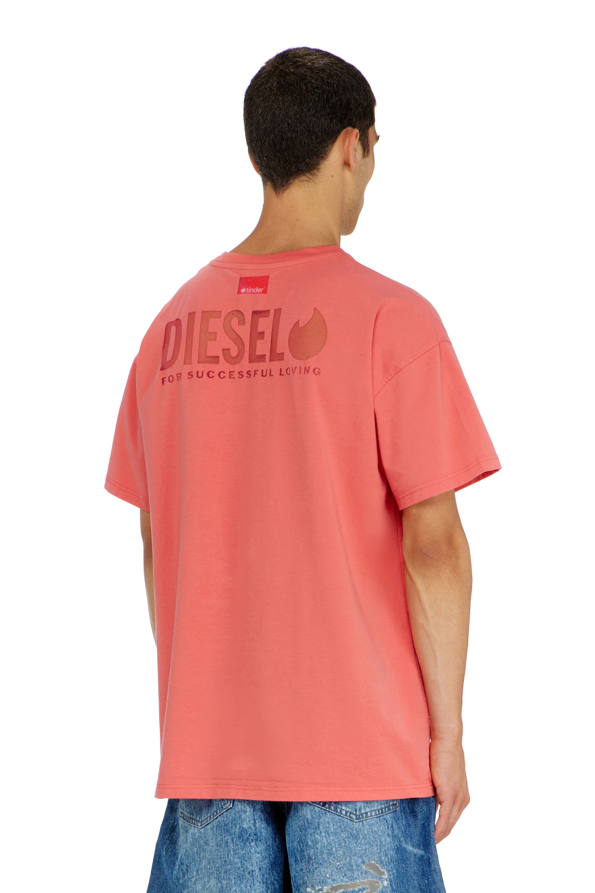 Diesel - PR-T-NORM-CHITIND-R, T-shirt con logo posteriore trasparente Unisex in Rosso - 4