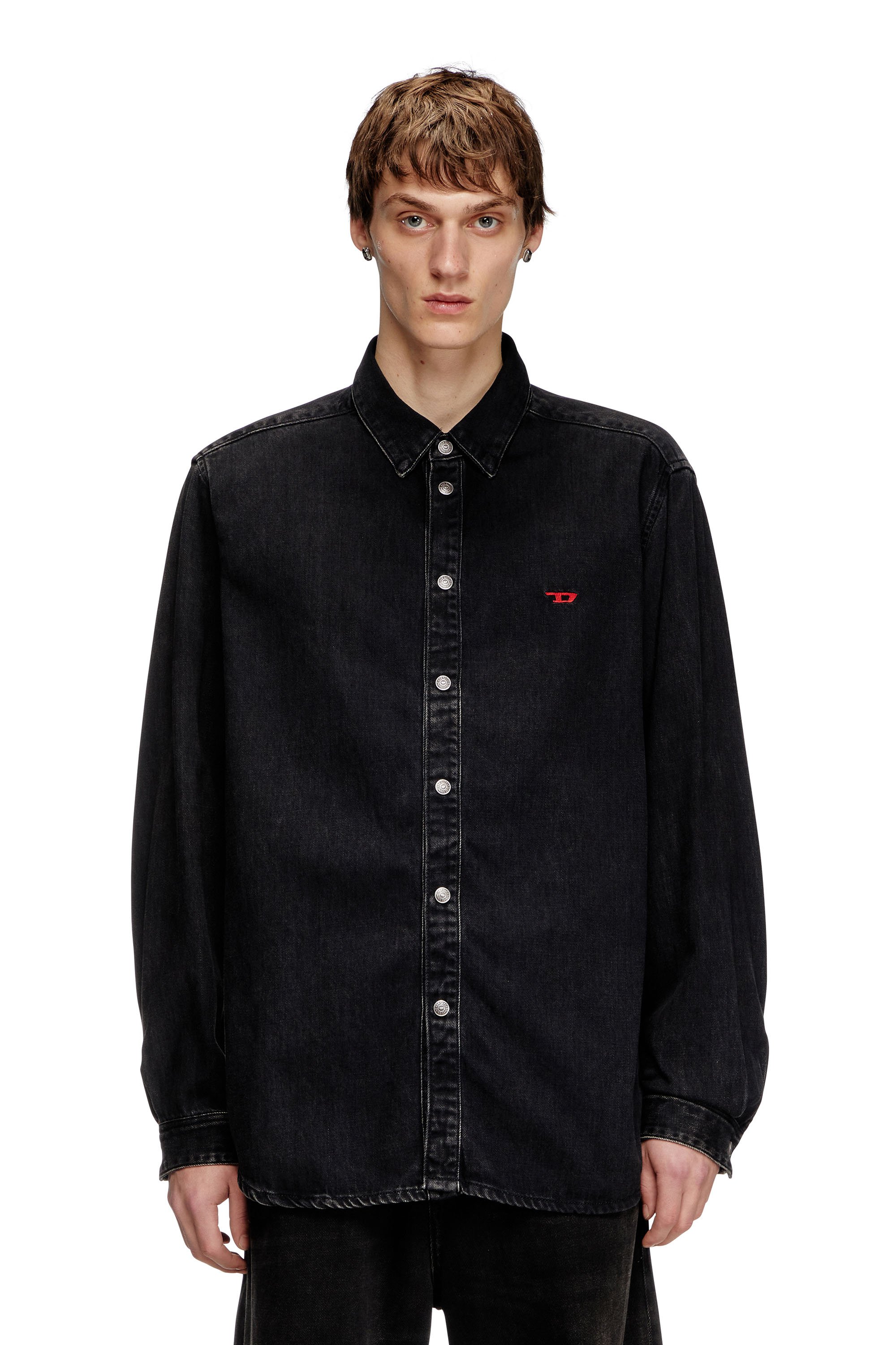 Diesel - D-SIMPLY, Camicia in denim Tencel Uomo in Nero - 1