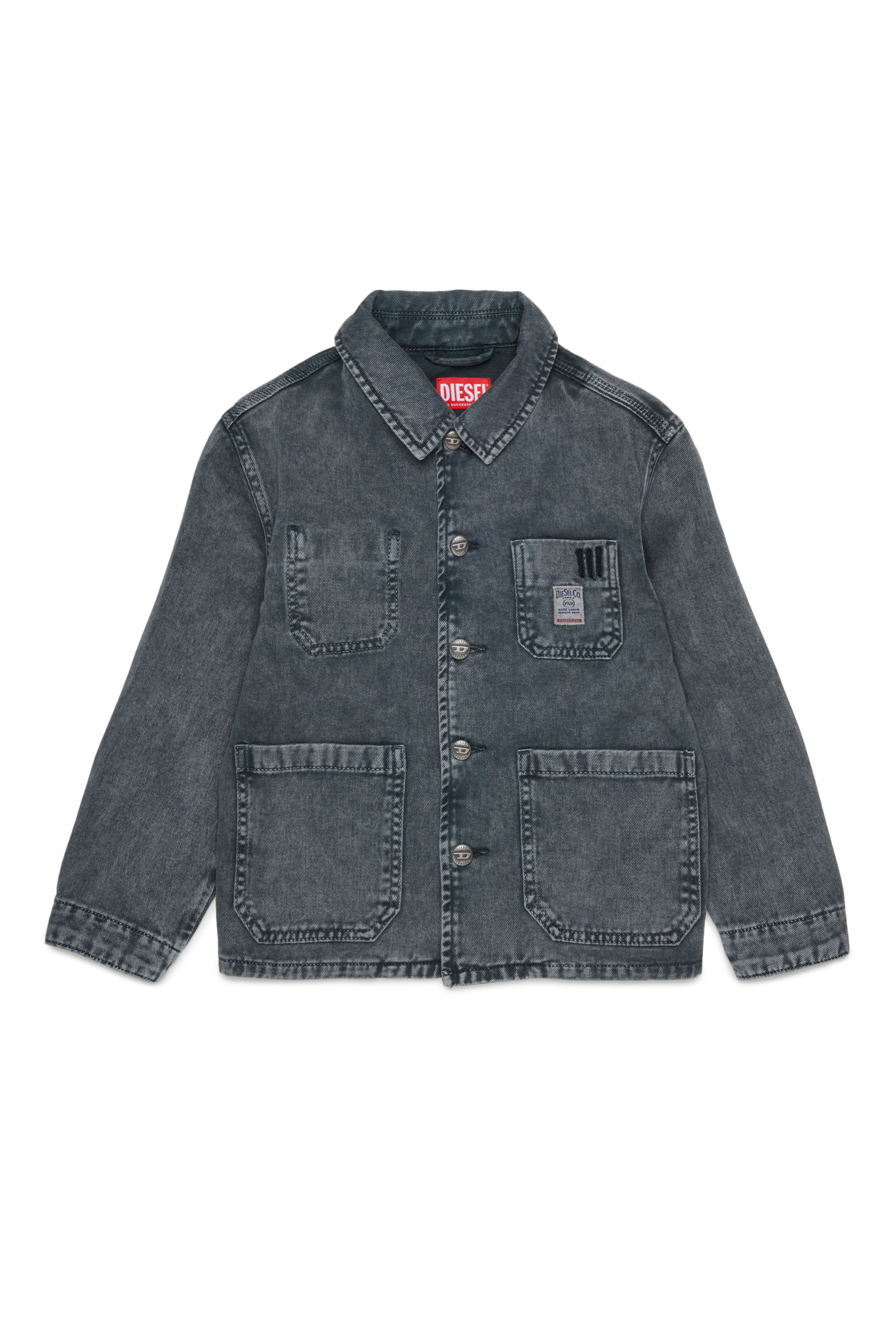 Diesel - JSTACK, Herren Arbeitshemdjacke im Workwear-Stil in Dunkelgrau - 1