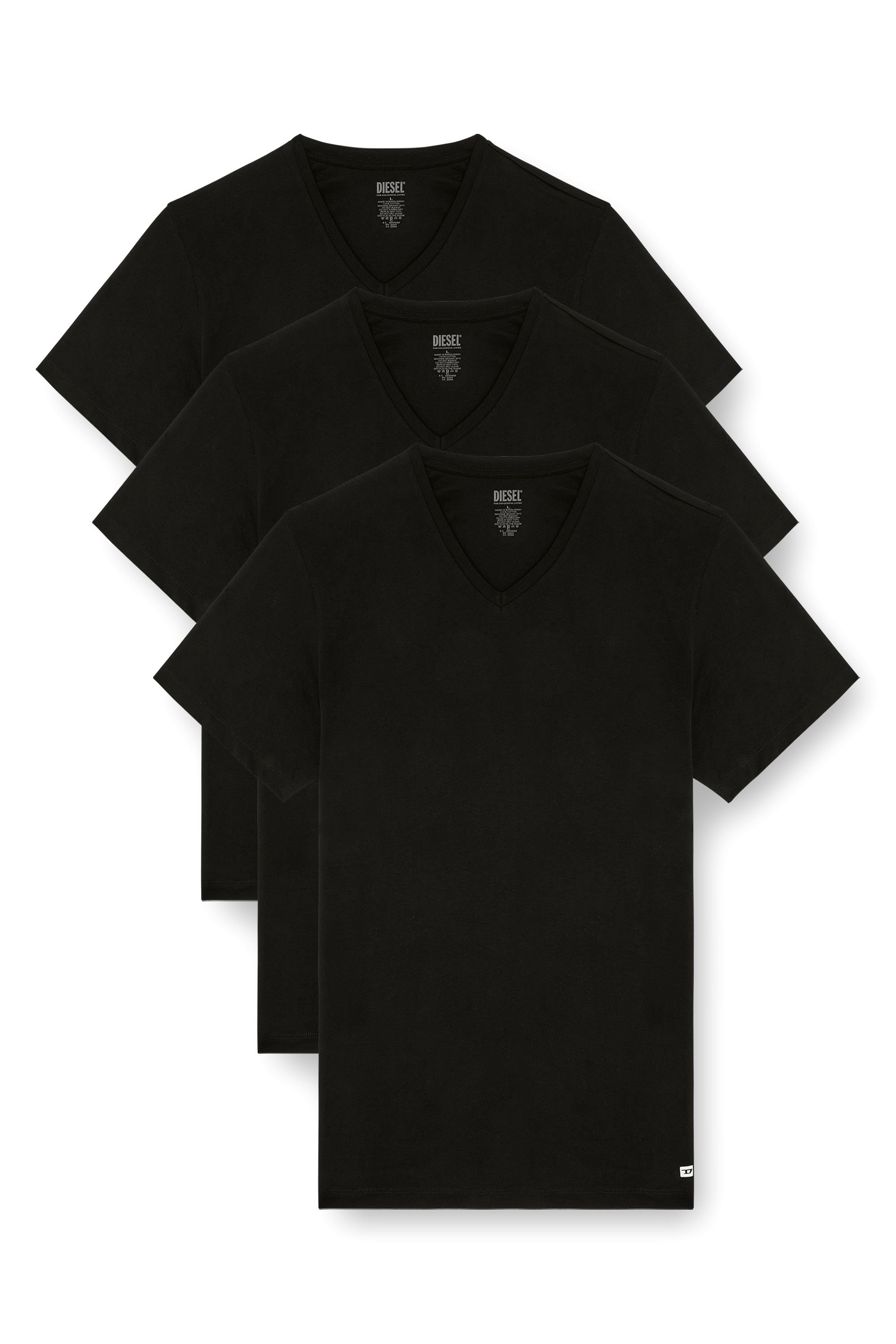 Diesel - MICHAEL-D-BOX-3PACK, Herren T-Shirts mit V-Ausschnitt im Dreierpack in Schwarz - 1