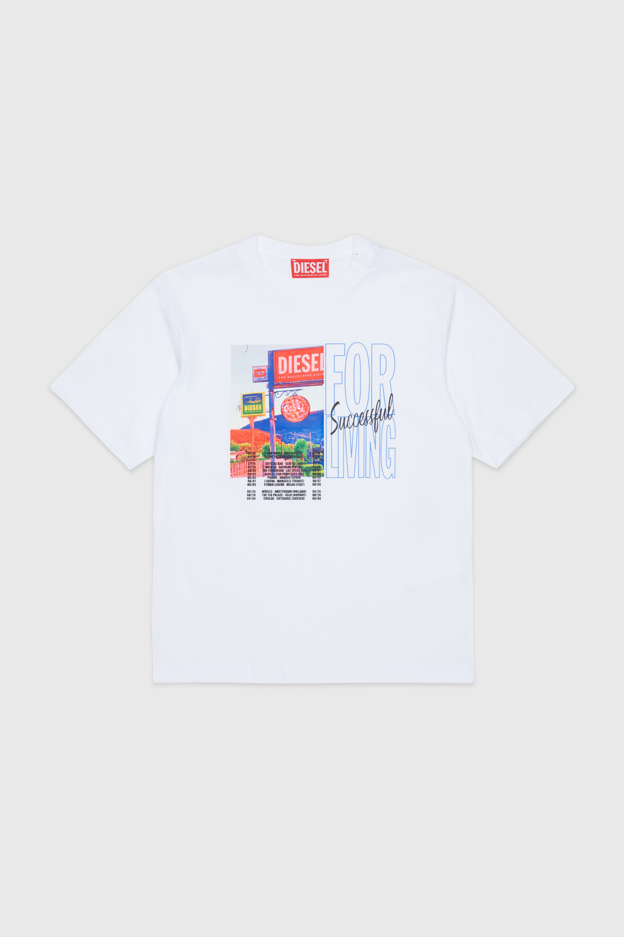 Diesel - TFOR OVER, T-shirt en coton avec photo print Homme in Blanc - 1