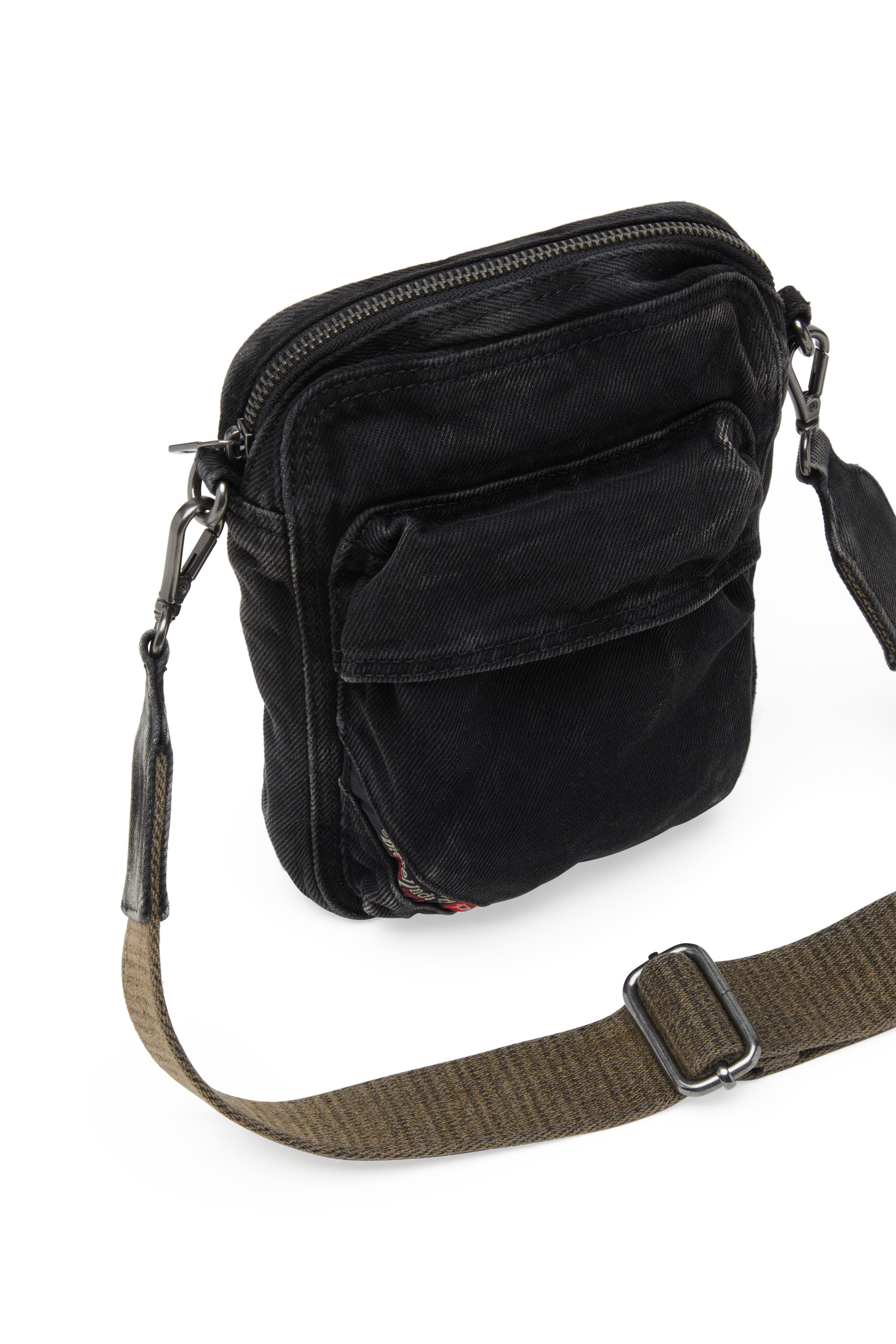 Diesel - MULTI-PKTS CROSSBODY X, Herren Multi-Pkts-Crossbody-Tasche aus gewaschenem-Denim in Schwarz - 4