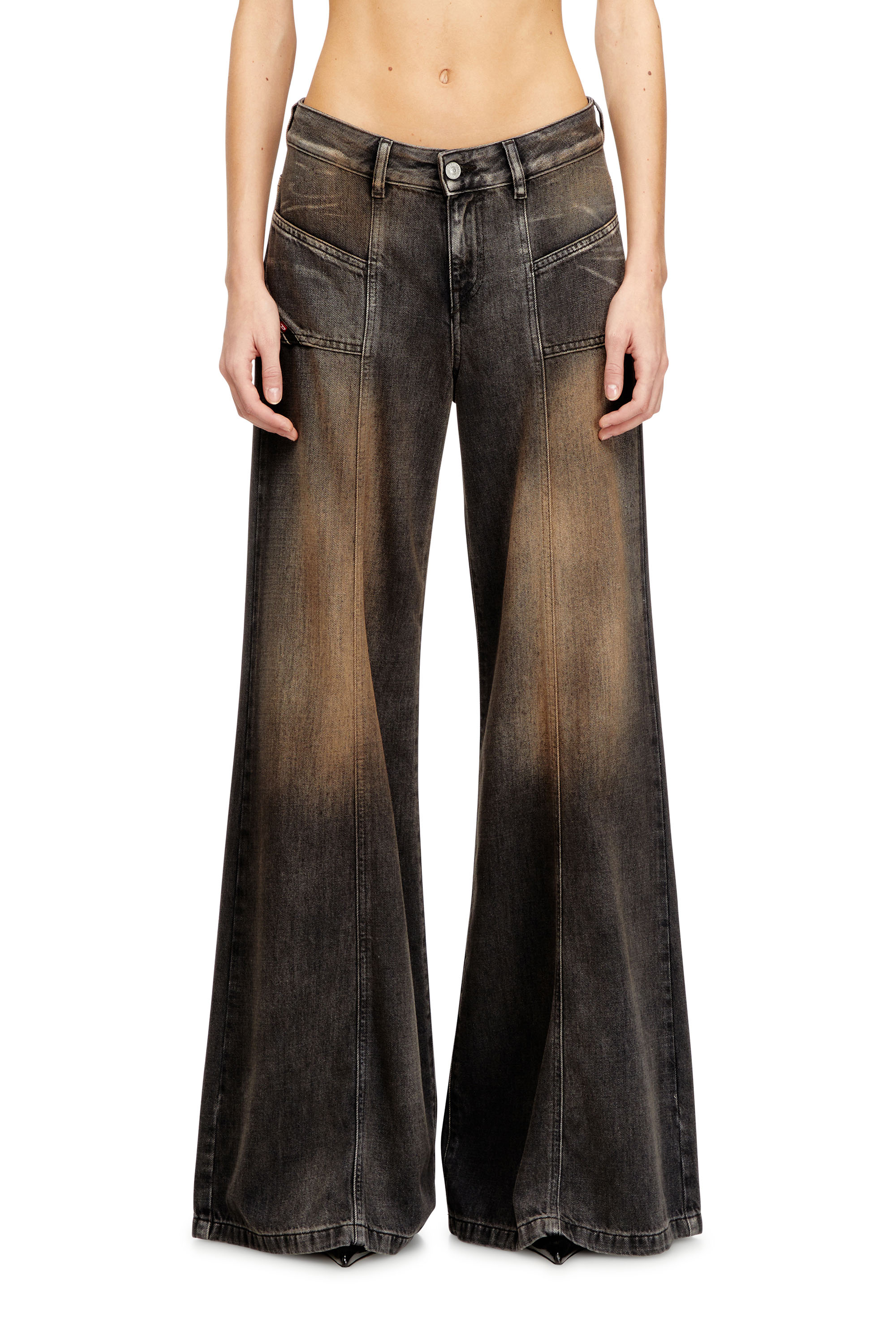 Diesel - Flare Jeans D-Akii 068TX Femme, Noir/Gris foncé - Image 1