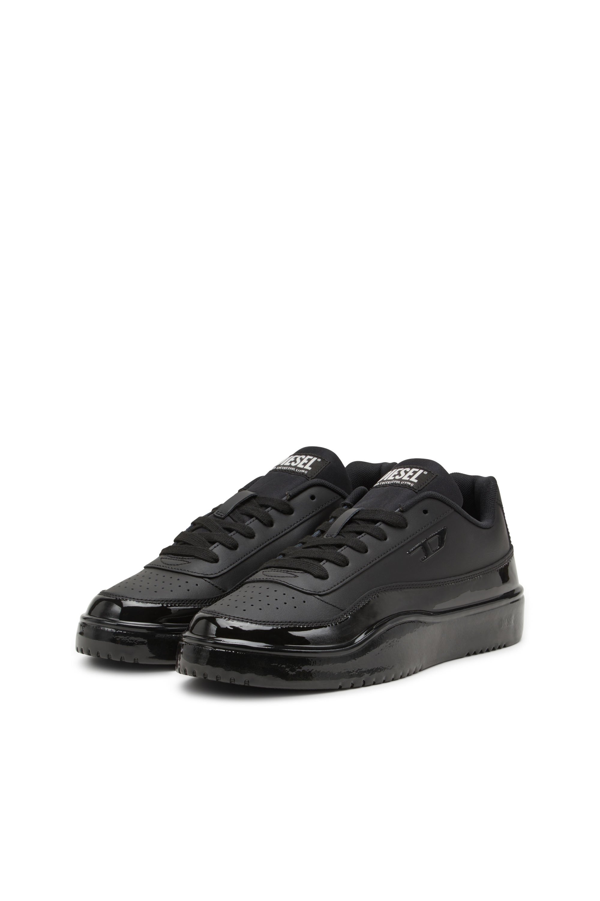 Diesel - S-TRACKER-D LOW, S-Tracker-D-Sneaker in pelle con strato in silicone Uomo in Nero - 8