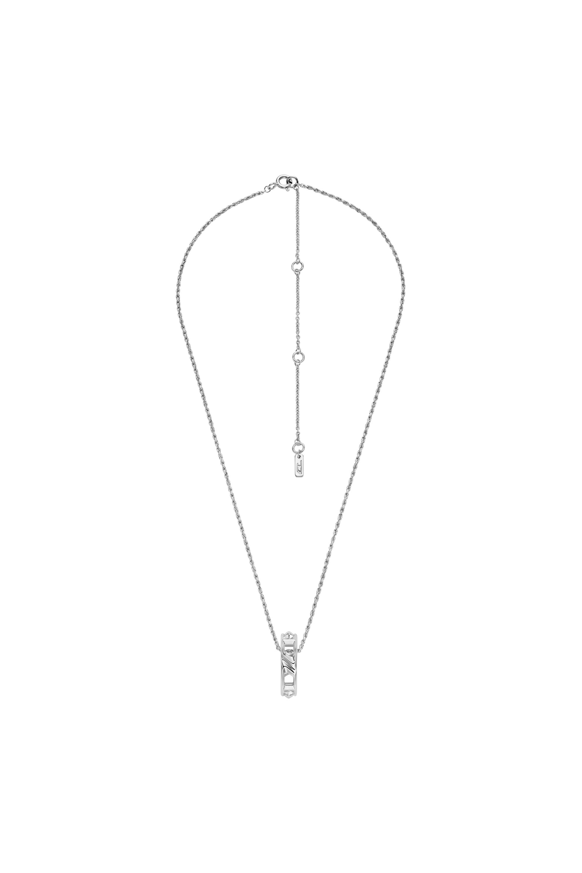 Diesel - DL1367040 STERLING SILVER JEWEL, Collier pendentif en argent sterling Mixte in Gris argenté - 1