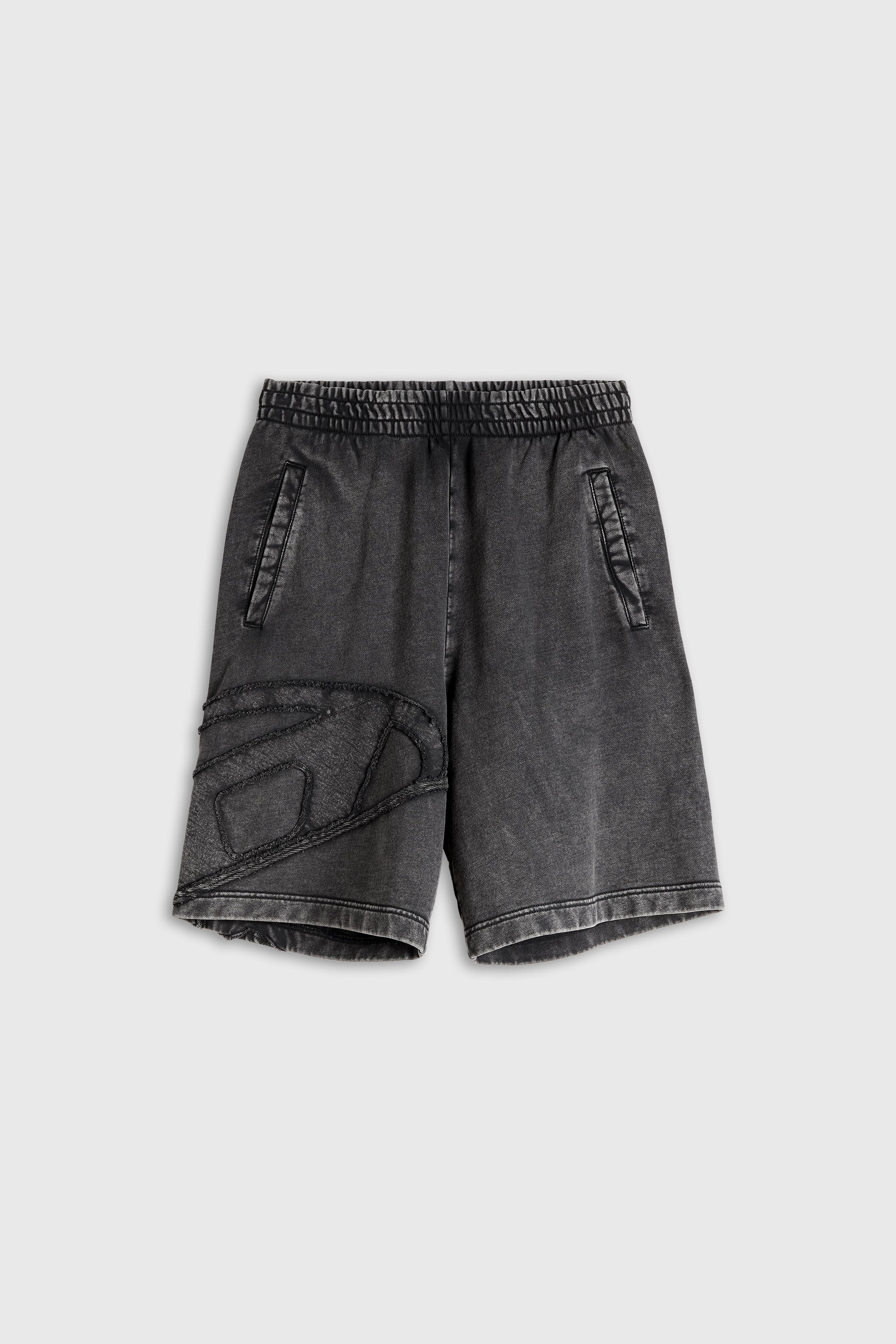 Diesel - P-CROW-MEGCUT, Shorts da tuta con logo Oval D sezionato Uomo in Nero - 2