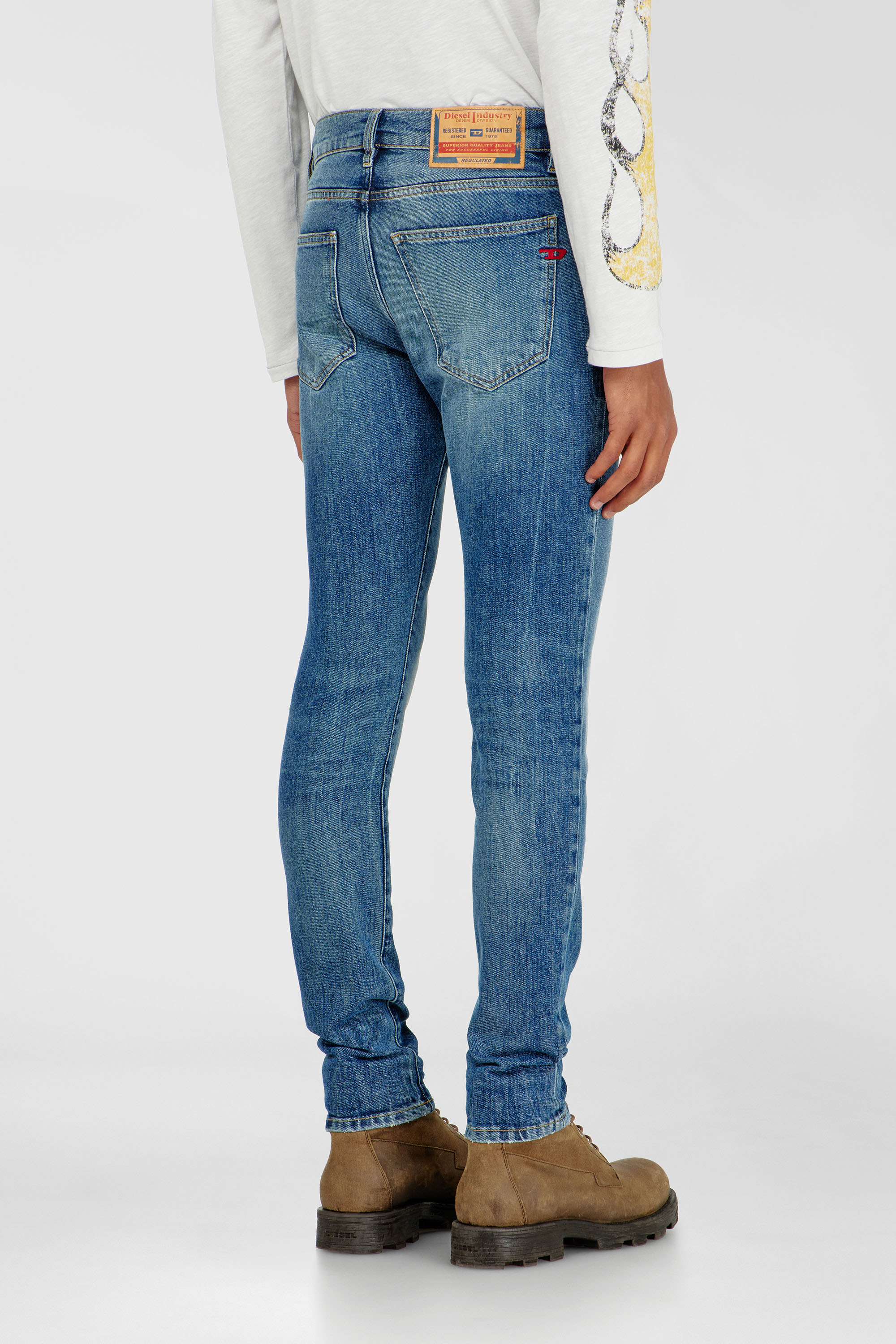 Diesel - Slim Jeans 2019 D-Strukt 0KICR Uomo, Blu medio - Image 5
