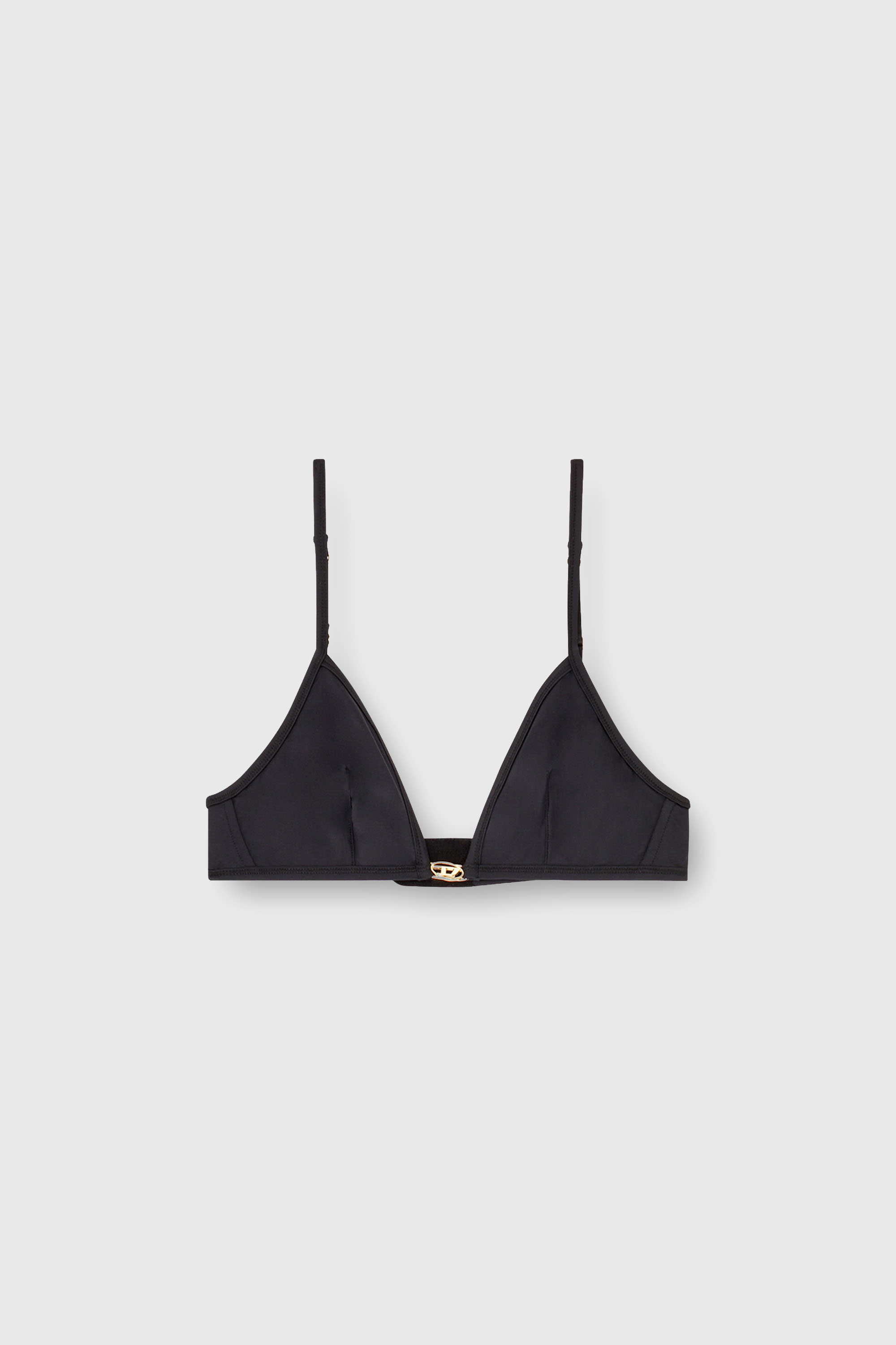 Diesel - LUNA-UTLT, Reggiseno a triangolo in nylon con dettaglio Oval D Donna in Nero - 2