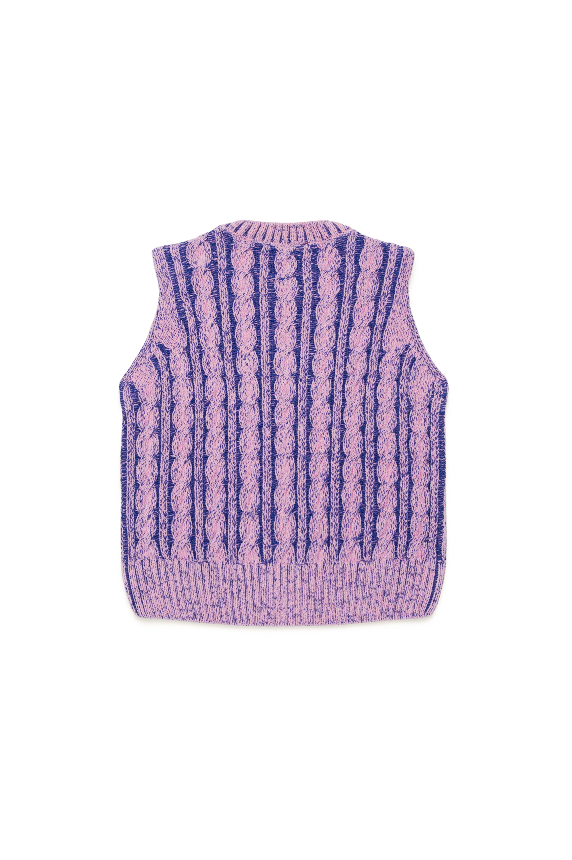 Diesel - KMPANAS, Femme Gilet en maille torsadée bicolore in Violet - Image 2