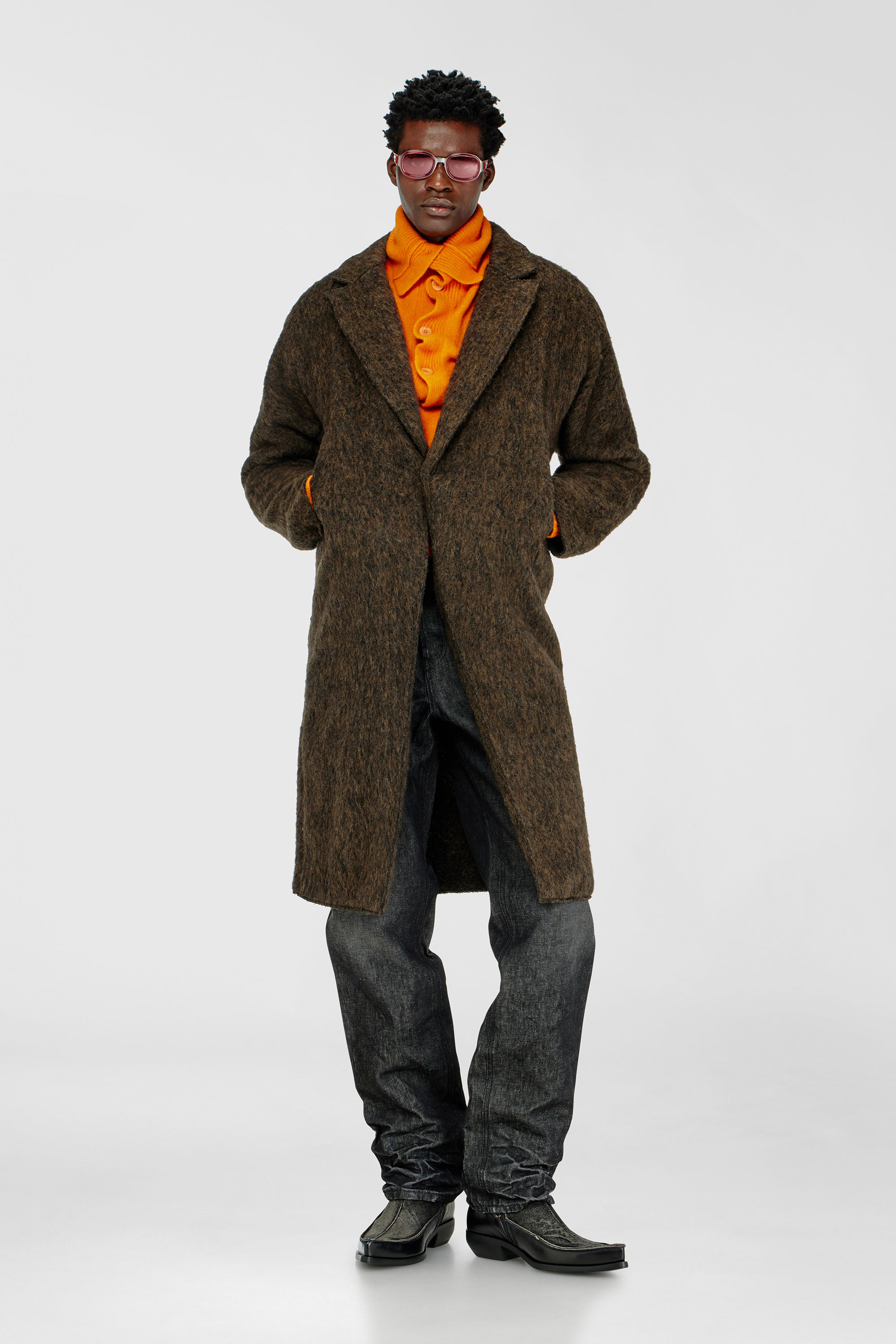 Diesel - W-HULL, Man's Coat in wool and alpaca blend in null - 1